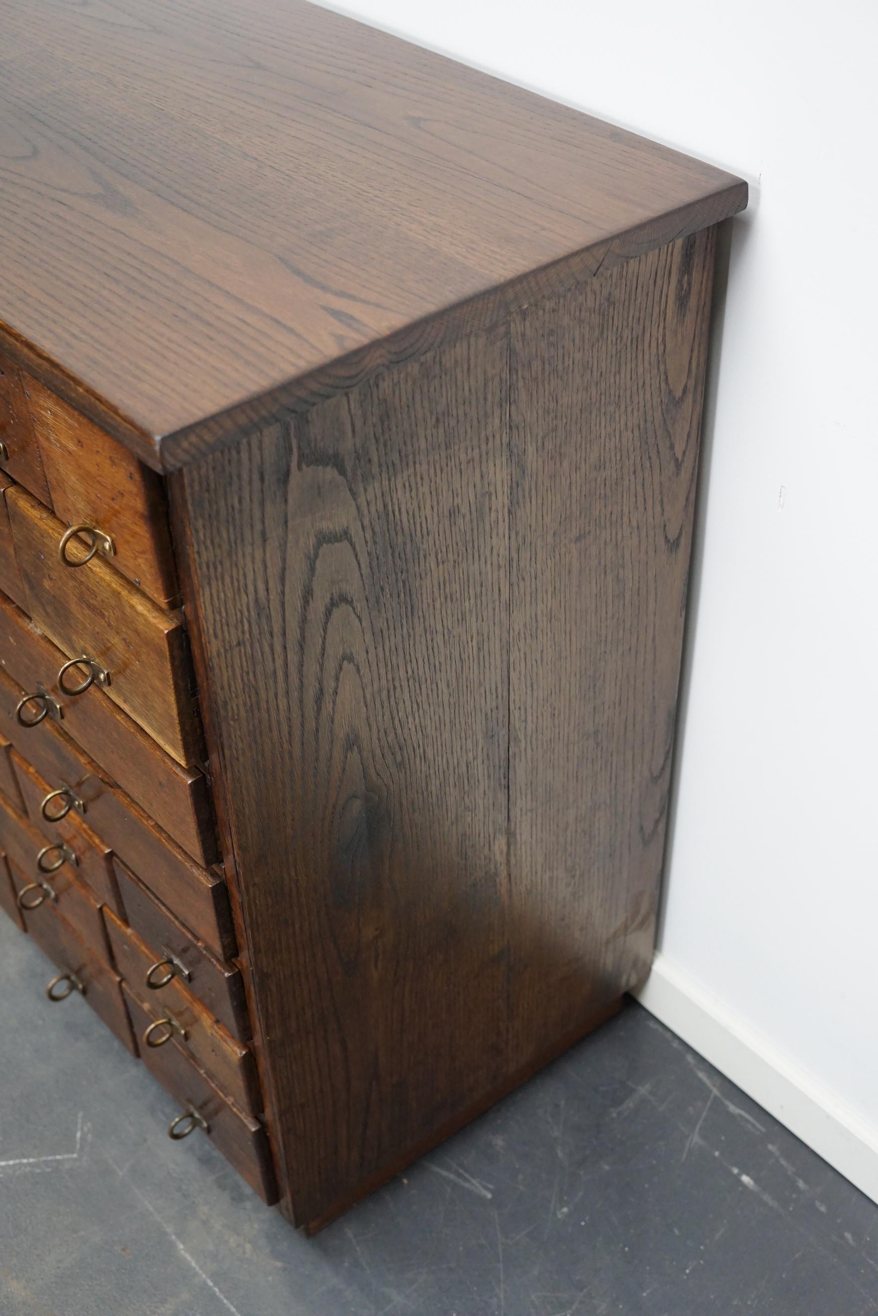 German Industrial Oak and Pine Apothecary Cabinet, 1930s 7