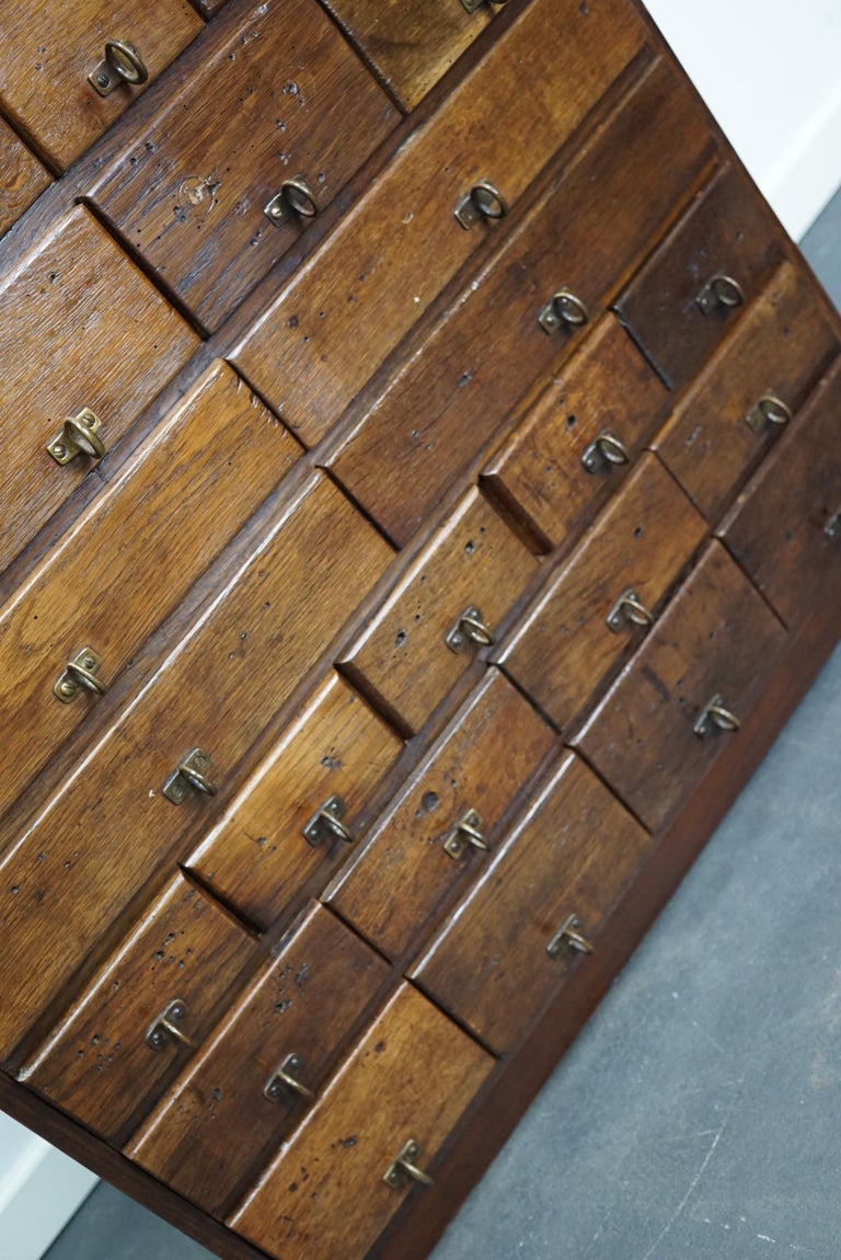 German Industrial Oak and Pine Apothecary Cabinet, 1930s For Sale 13