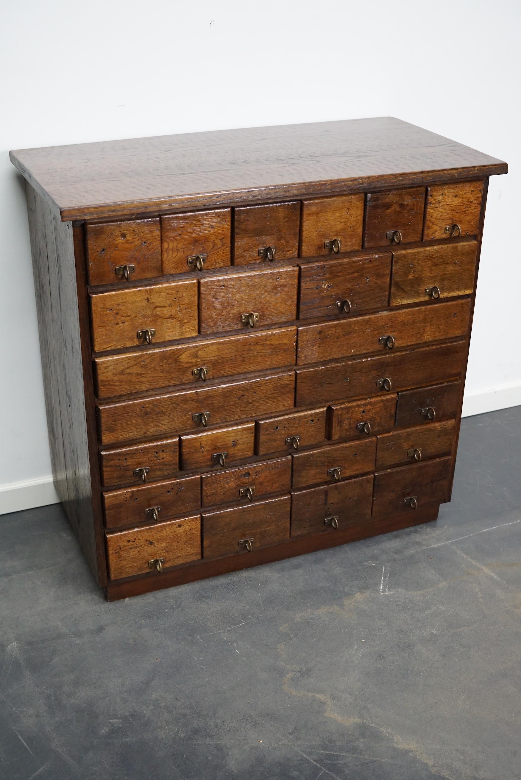 German Industrial Oak and Pine Apothecary Cabinet, 1930s 14