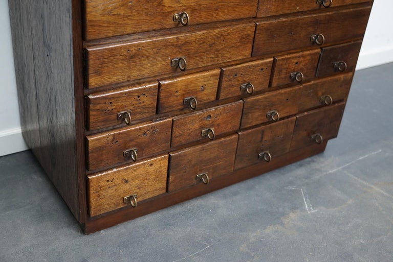 German Industrial Oak and Pine Apothecary Cabinet, 1930s For Sale 3