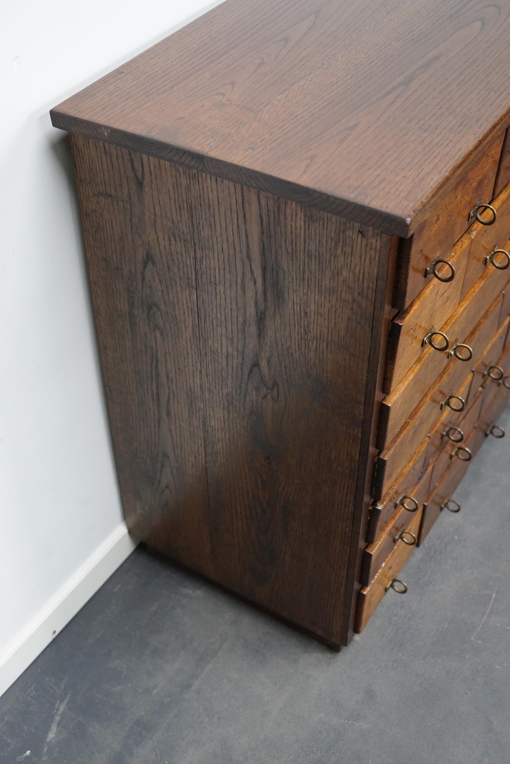 German Industrial Oak and Pine Apothecary Cabinet, 1930s 4