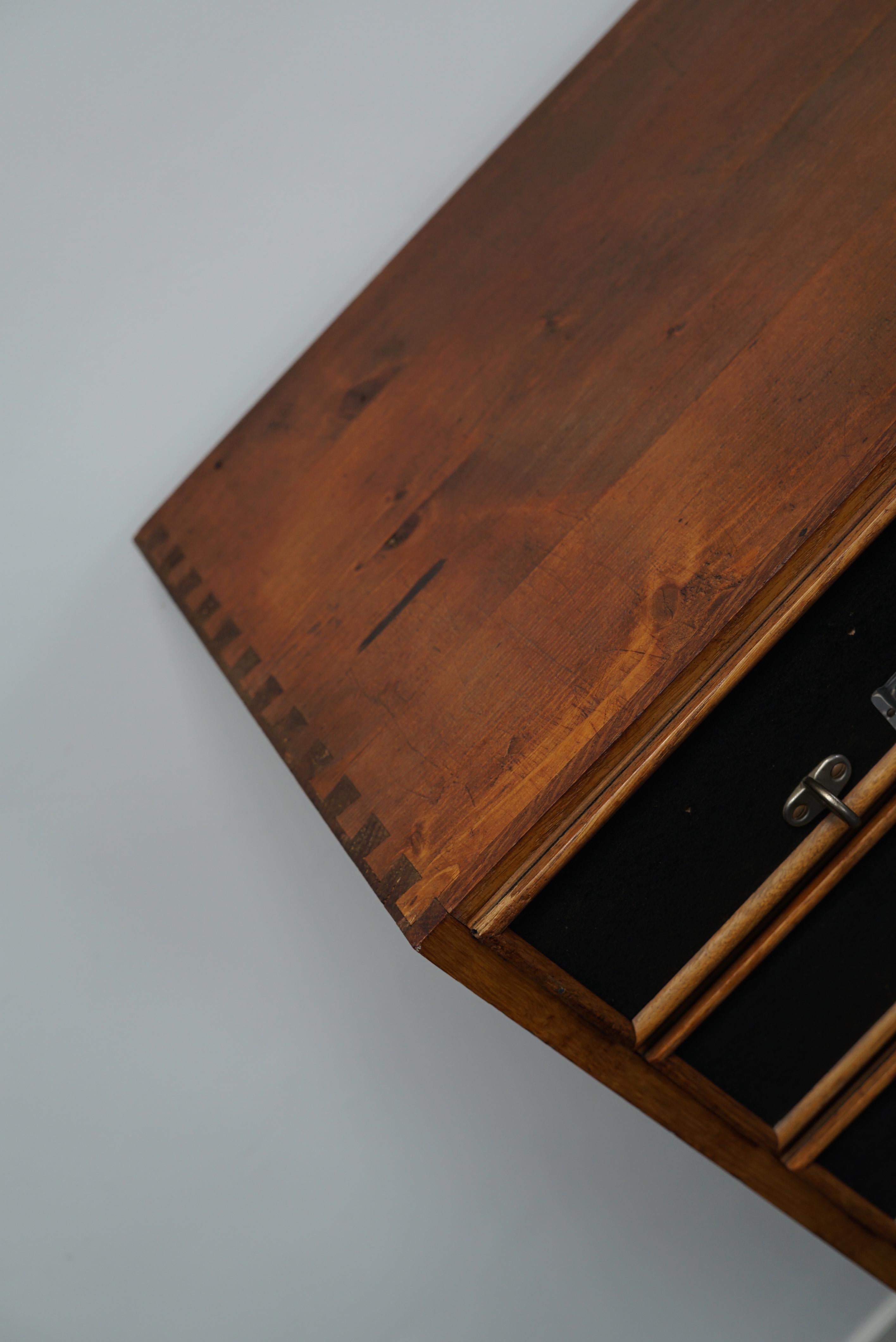 German Industrial Oak and Pine Apothecary Cabinet, Mid-20th Century For Sale 7