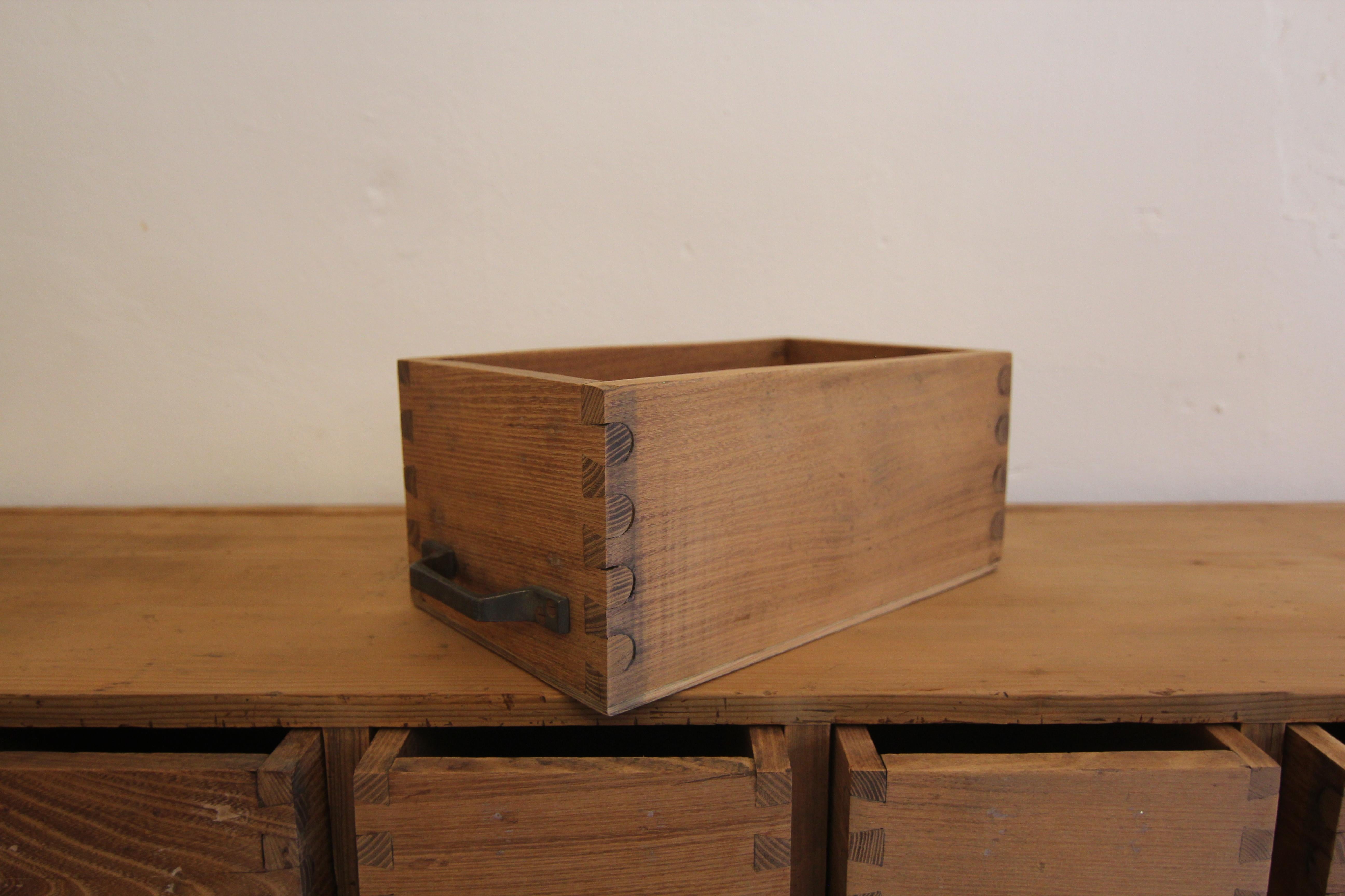 German Industrial Oak and Pine Drawer Cabinet 15