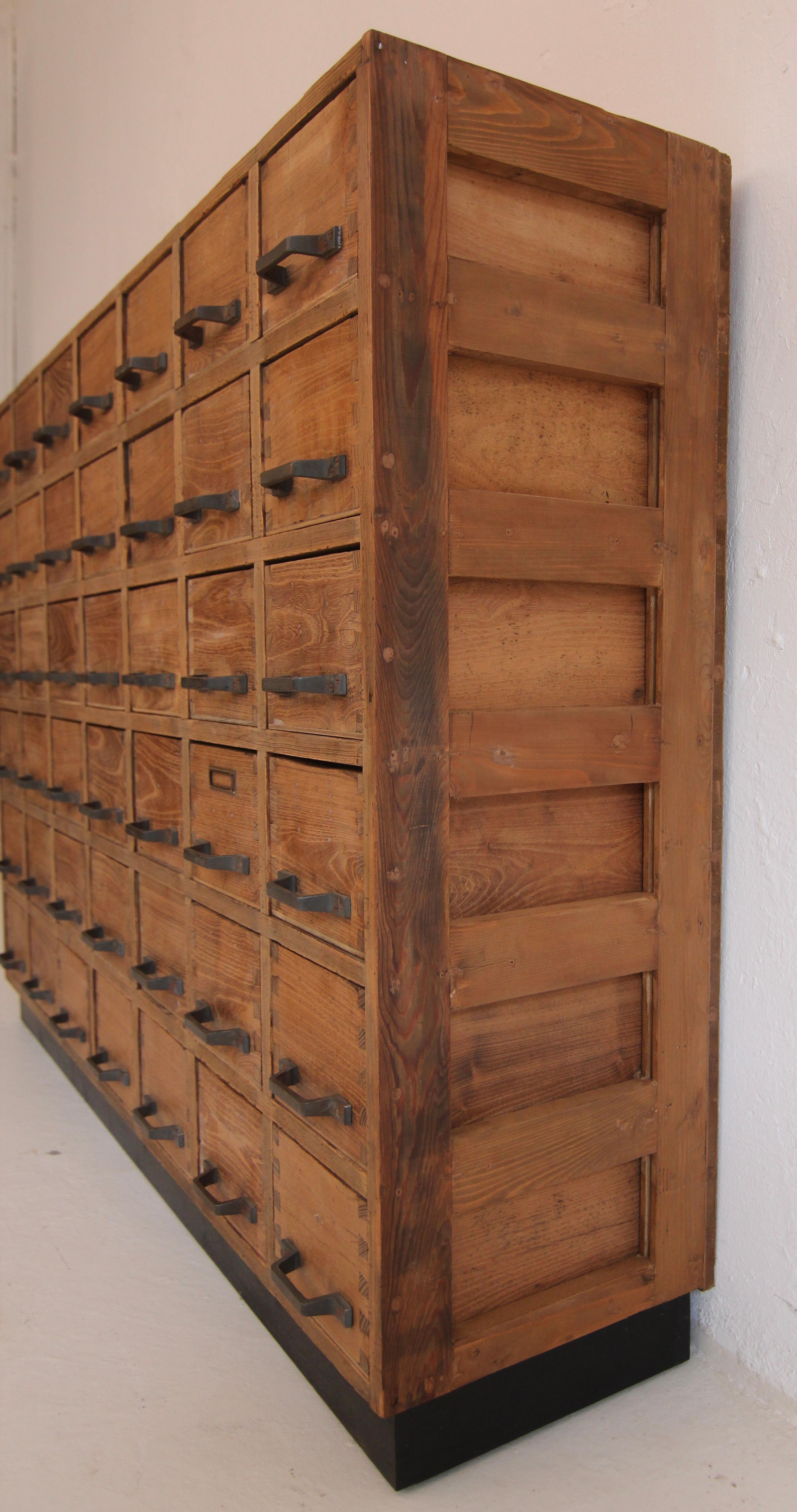 German Industrial Oak and Pine Drawer Cabinet 2
