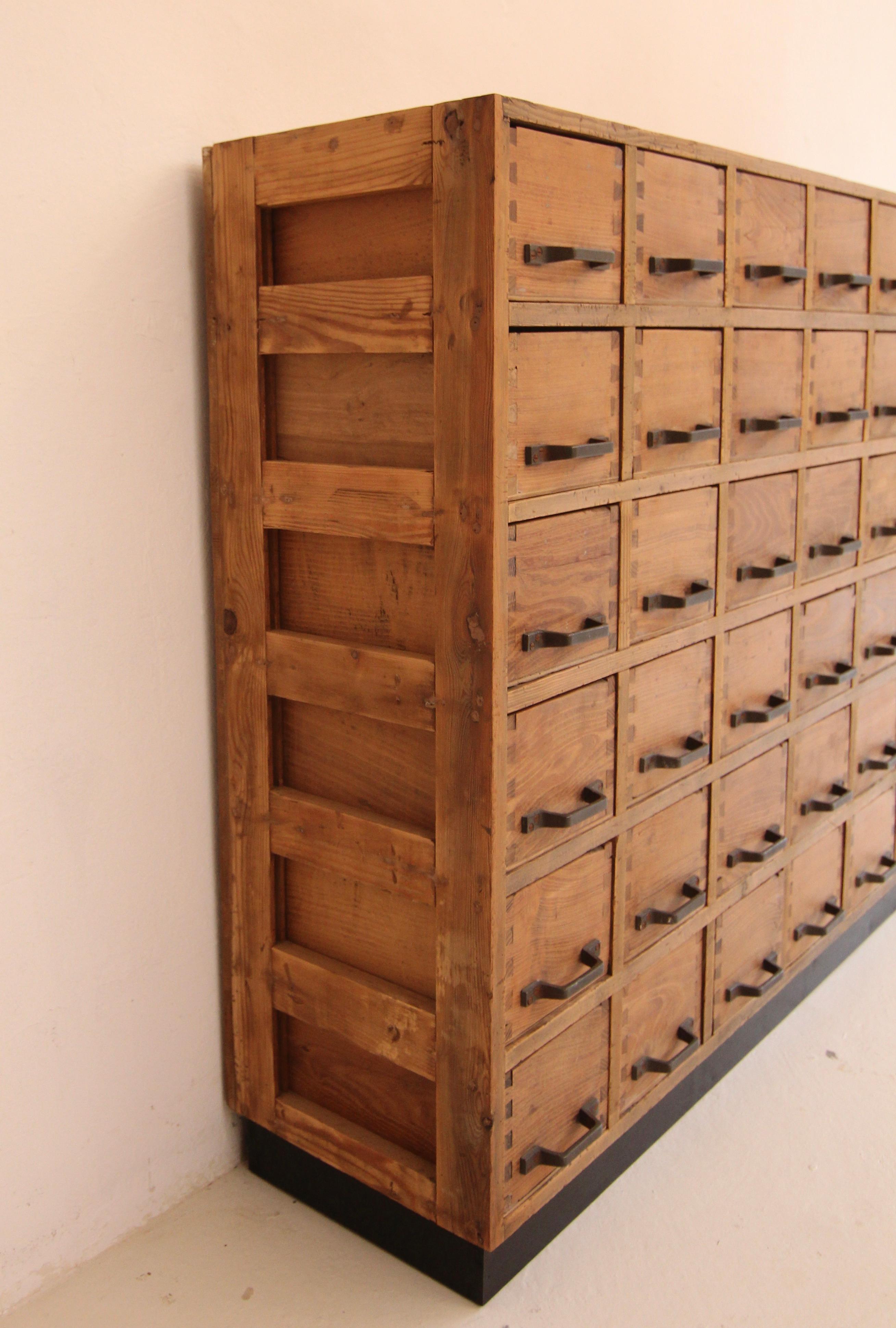 German Industrial Oak and Pine Drawer Cabinet 3