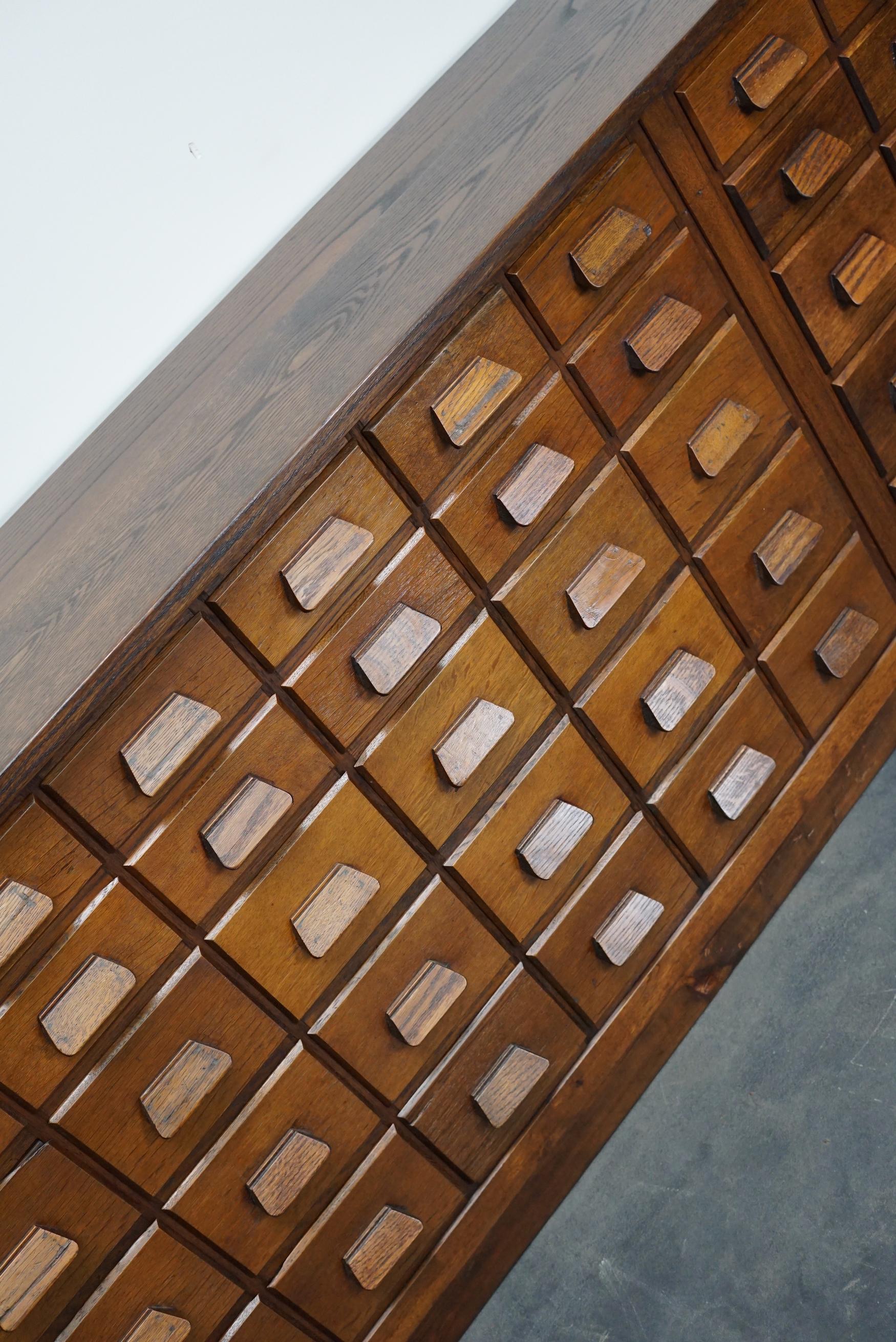 German Industrial Oak Apothecary Cabinet / Bank of Drawers, 1930s 8