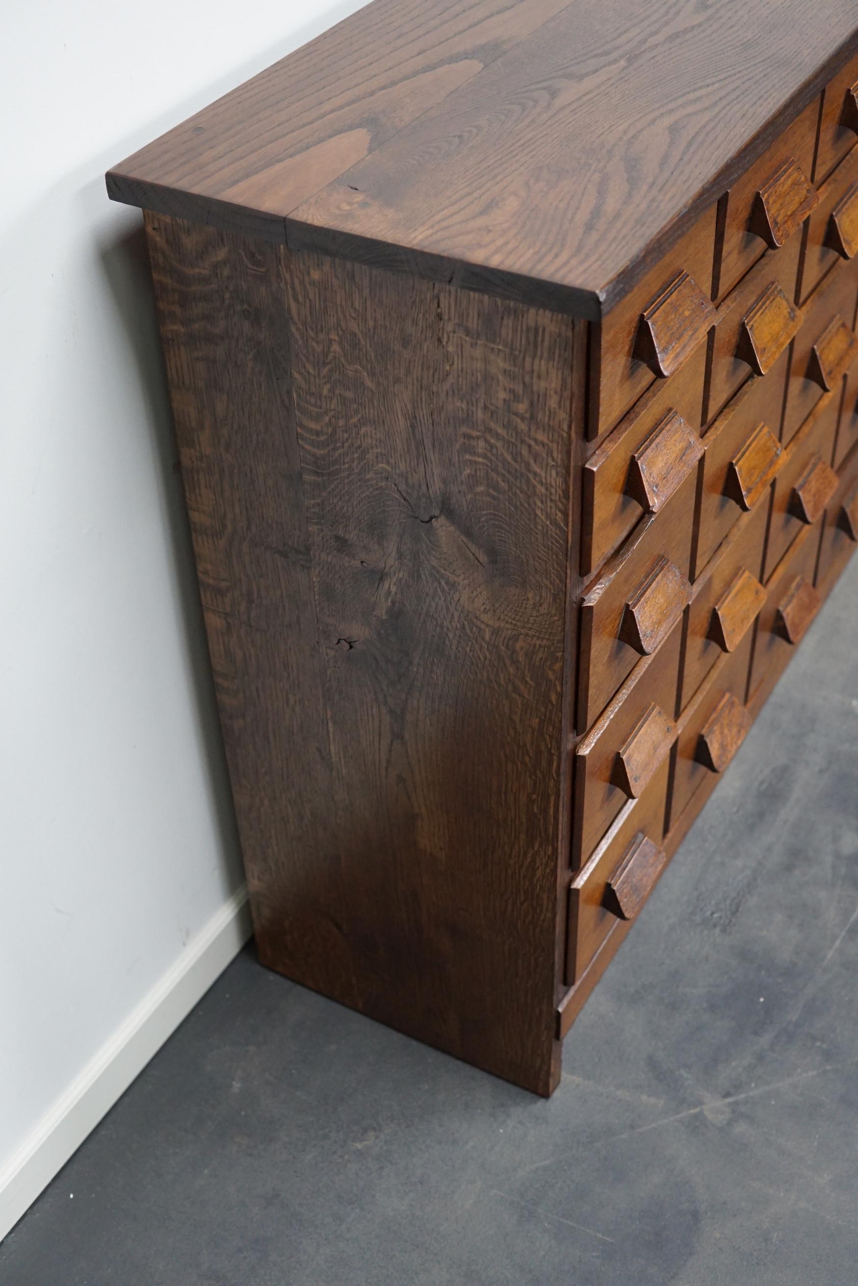 German Industrial Oak Apothecary Cabinet / Bank of Drawers, 1930s 5