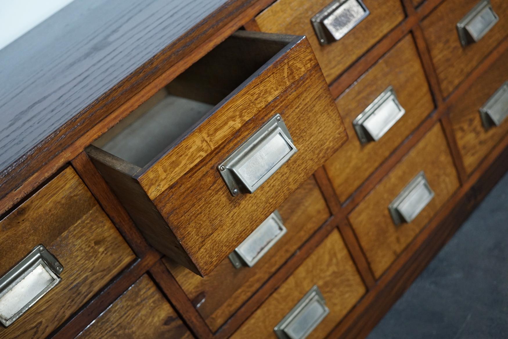 German Industrial Oak Apothecary Cabinet / Lowboard, Mid-20th Century 6
