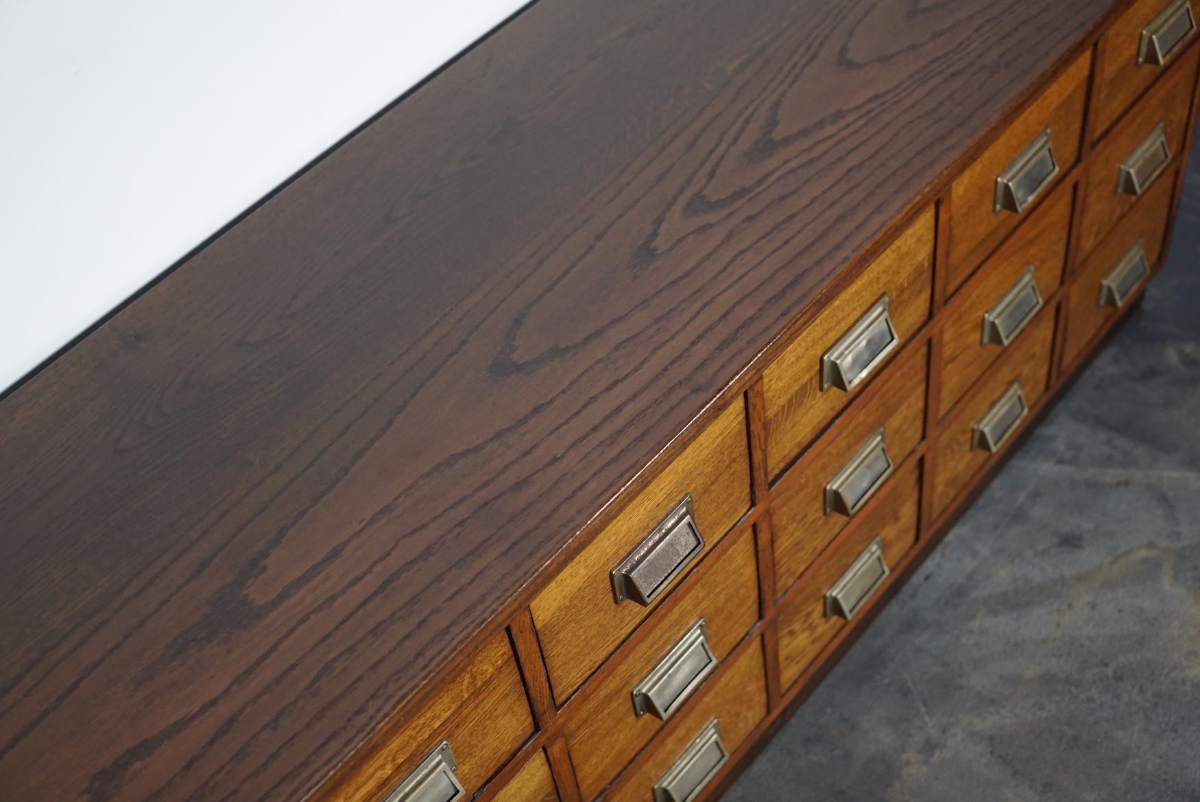 German Industrial Oak Apothecary Cabinet / Lowboard, Mid-20th Century 1