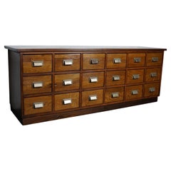 German Industrial Oak Apothecary Cabinet / Lowboard, Mid-20th Century