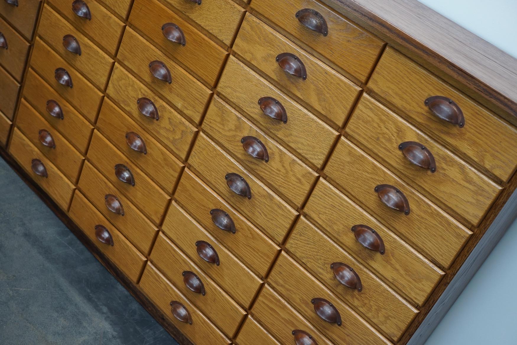 German Industrial Oak Apothecary Cabinet, Mid-20th Century For Sale 6