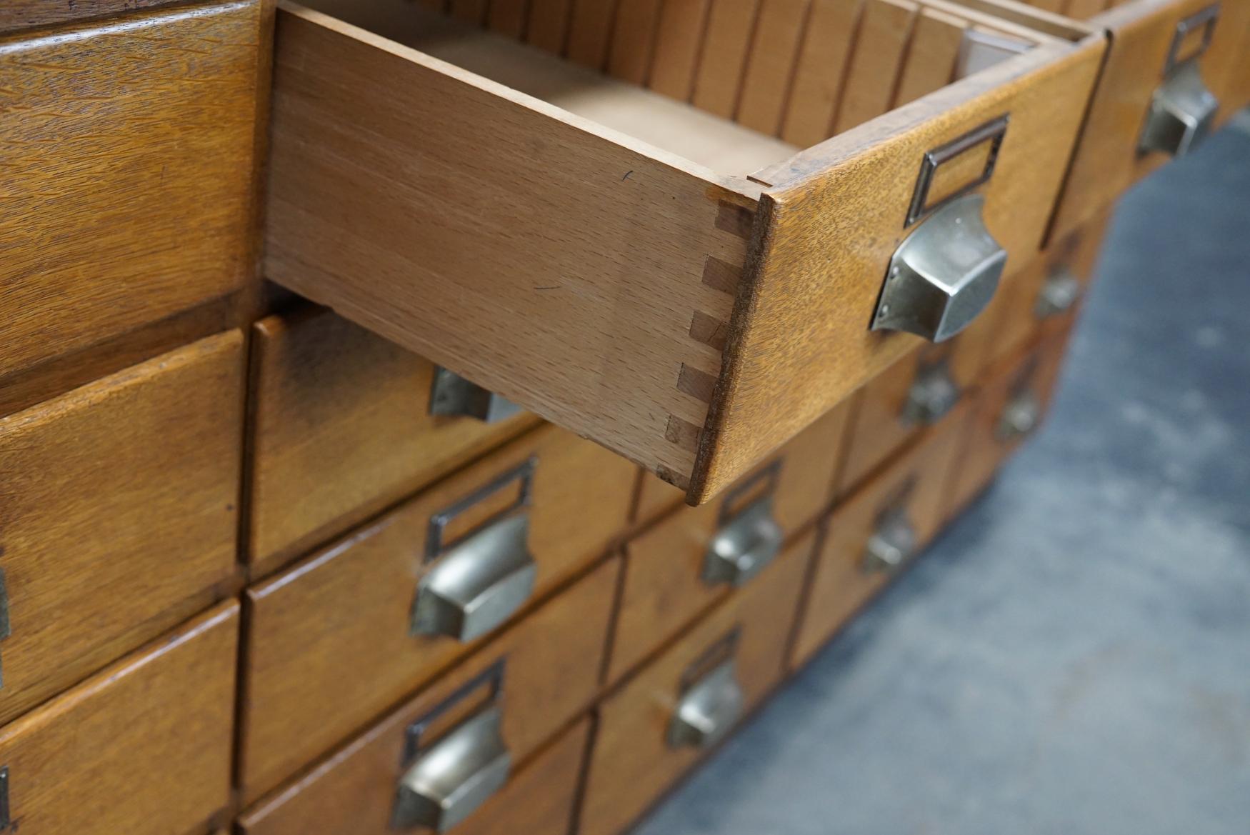 German Industrial Oak Apothecary Cabinet, Mid-20th Century For Sale 9