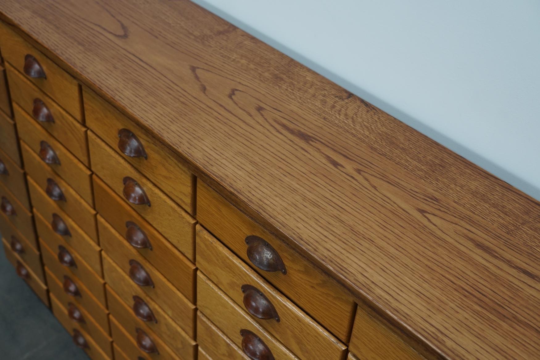 German Industrial Oak Apothecary Cabinet, Mid-20th Century 10