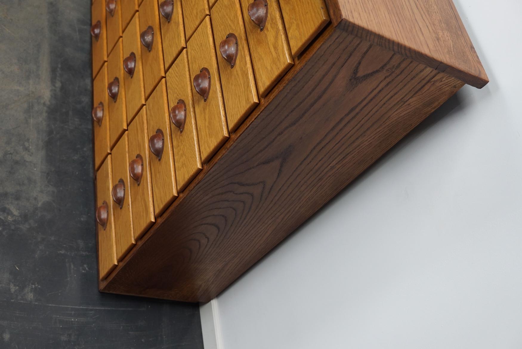 German Industrial Oak Apothecary Cabinet, Mid-20th Century 11