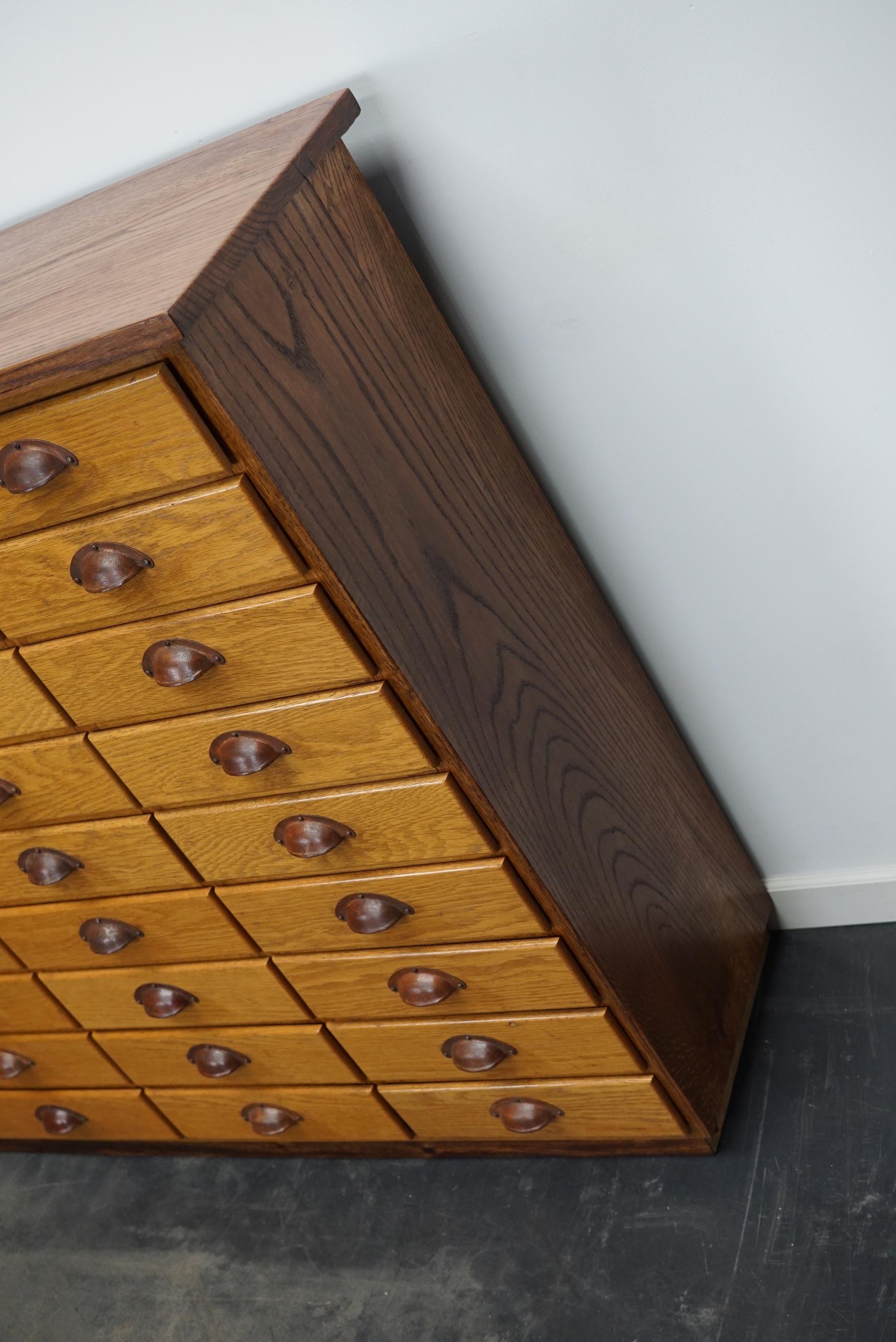 German Industrial Oak Apothecary Cabinet, Mid-20th Century 12