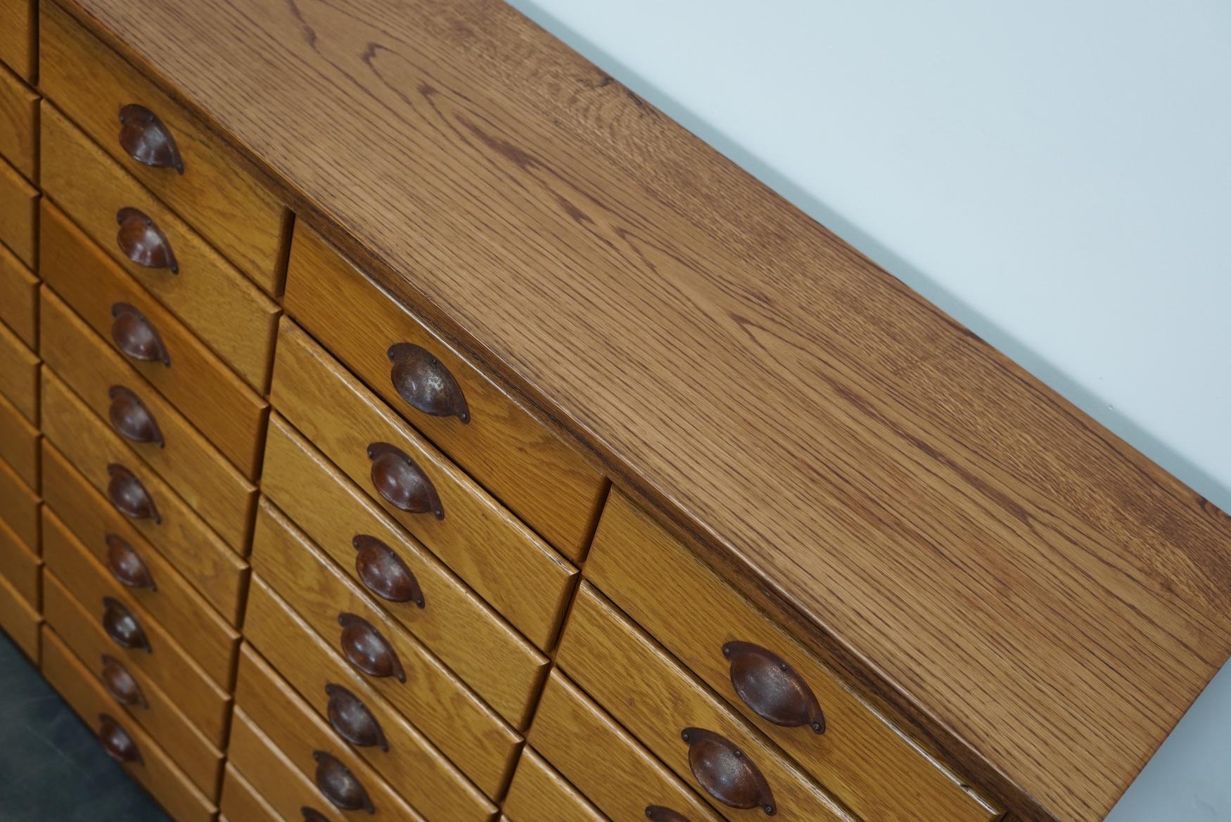 German Industrial Oak Apothecary Cabinet, Mid-20th Century 13
