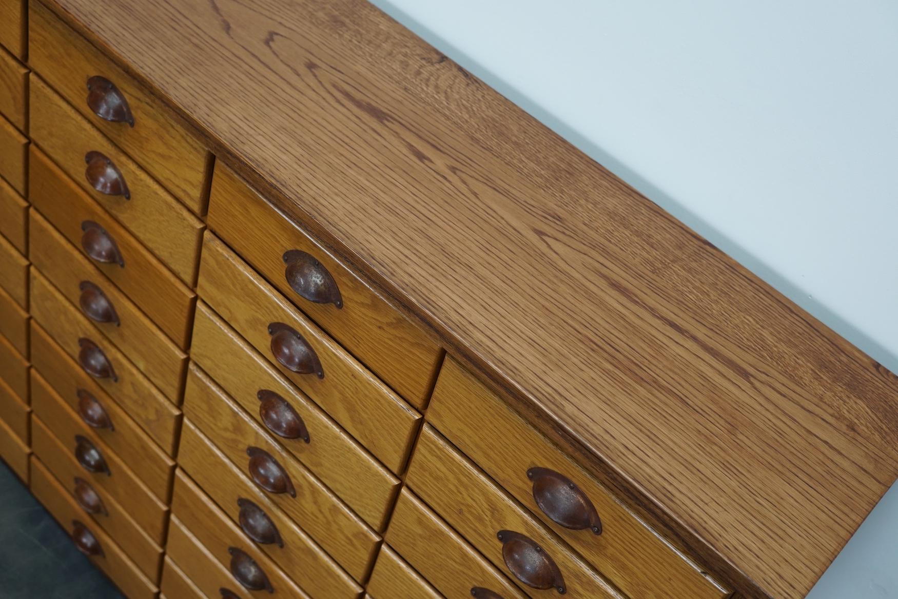 German Industrial Oak Apothecary Cabinet, Mid-20th Century For Sale 13