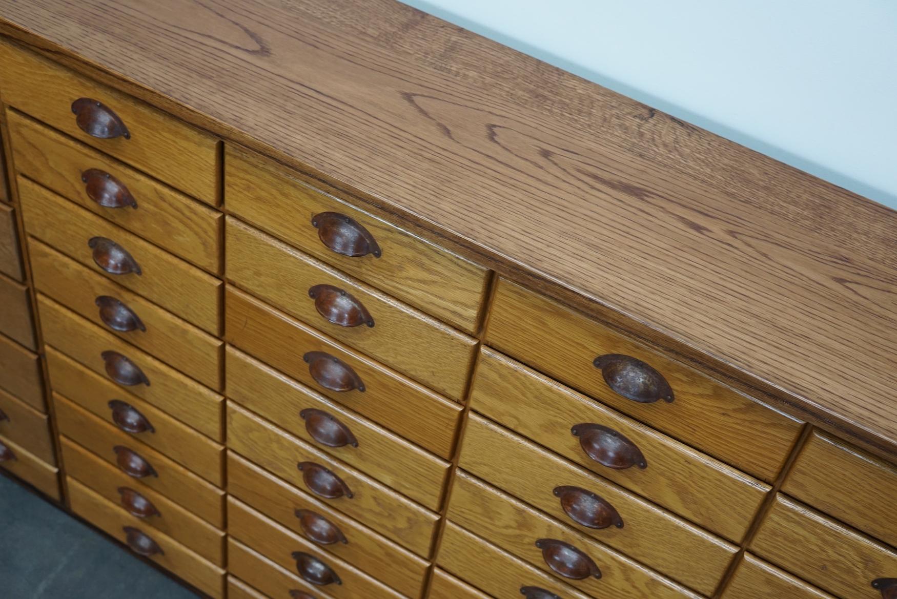 German Industrial Oak Apothecary Cabinet, Mid-20th Century 14