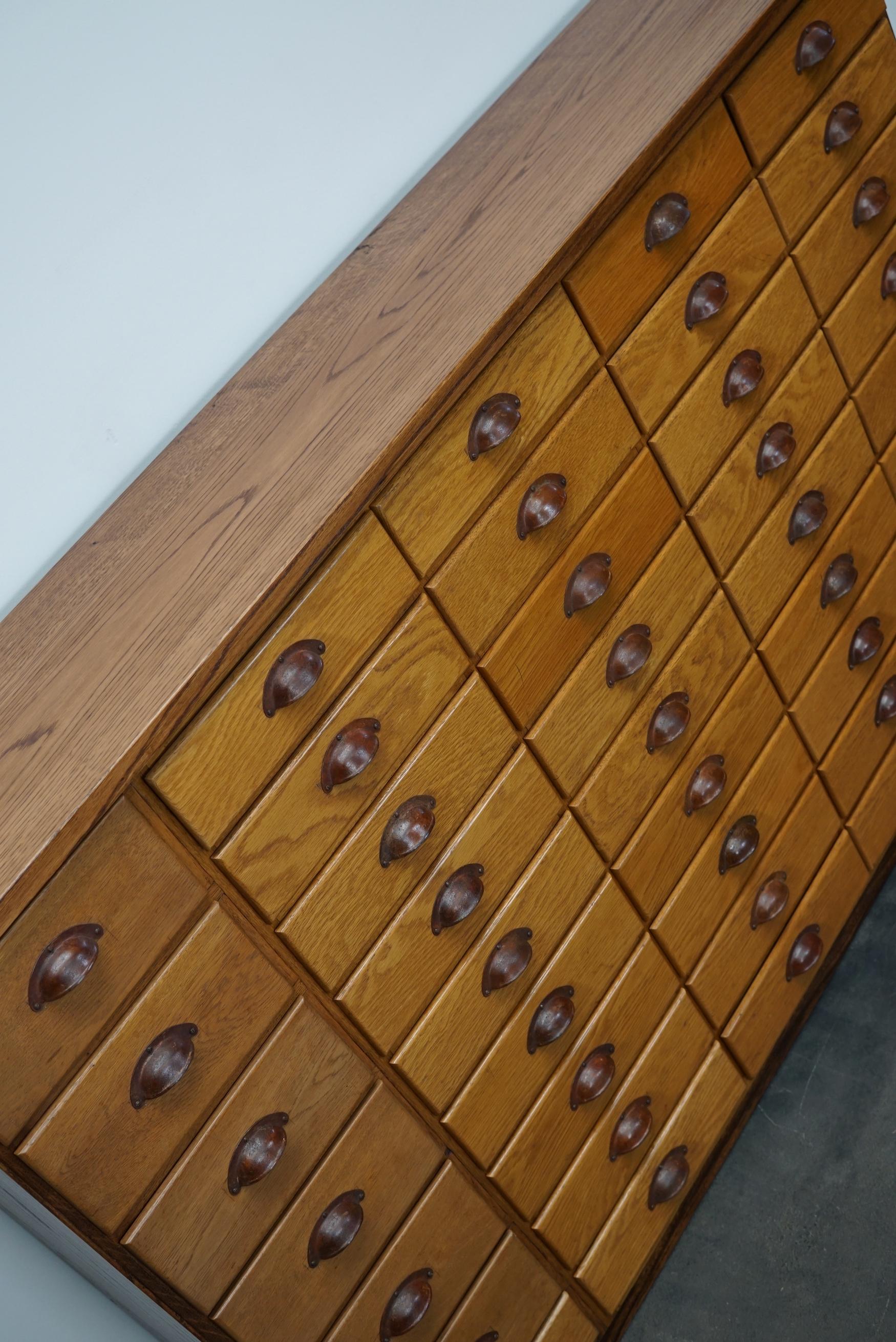 German Industrial Oak Apothecary Cabinet, Mid-20th Century 15