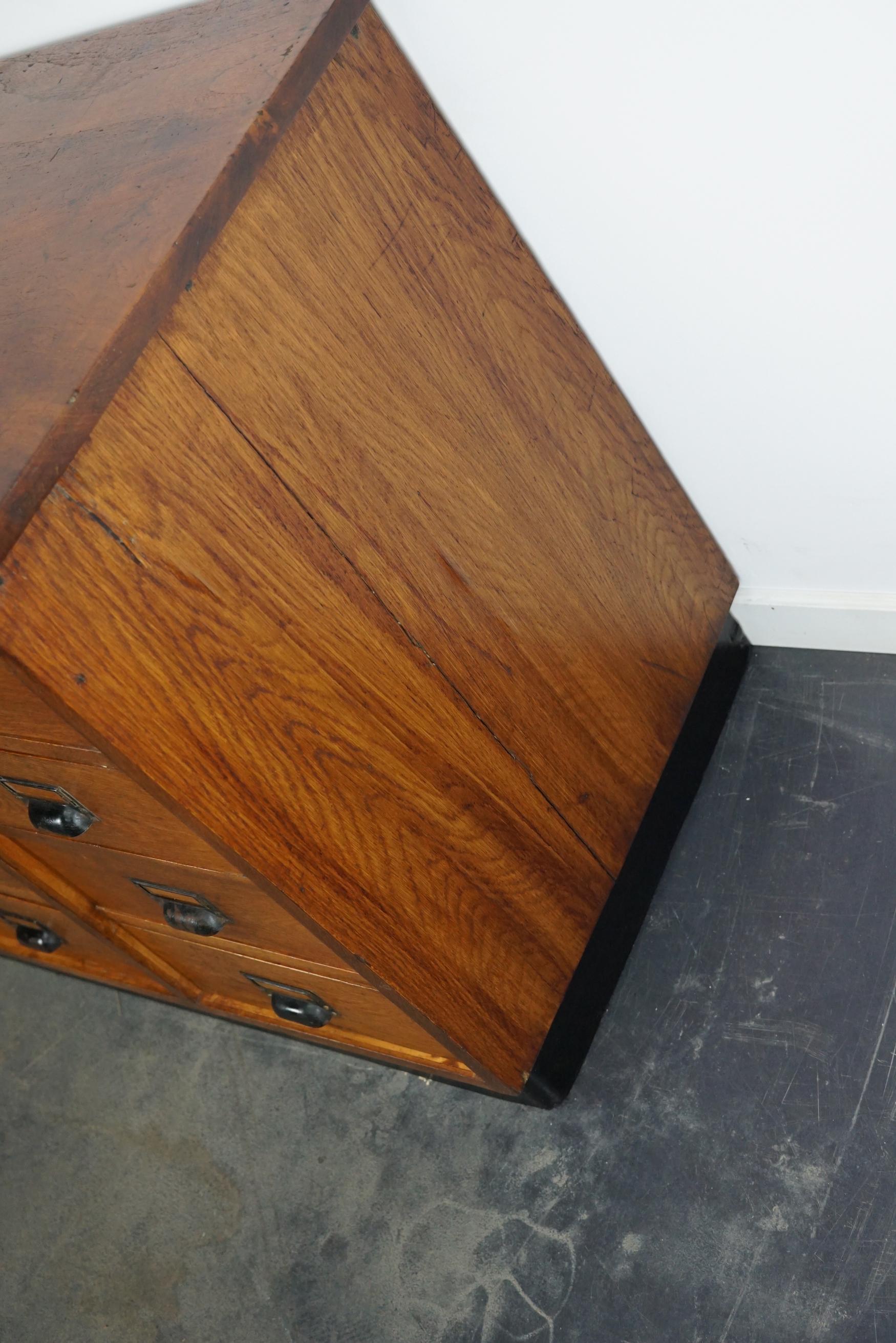 German Industrial Oak Apothecary Cabinet, Mid-20th Century 16