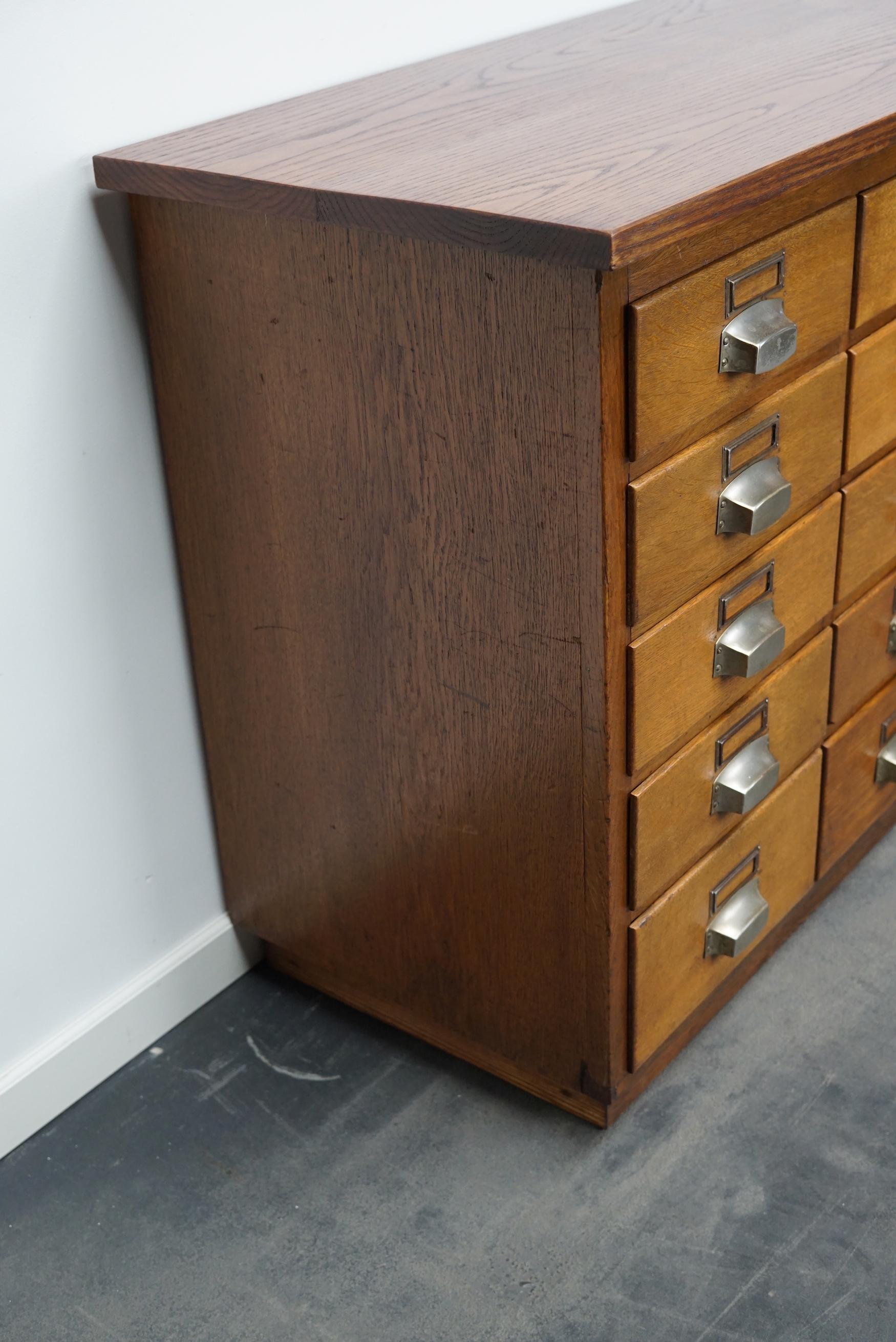 German Industrial Oak Apothecary Cabinet, Mid-20th Century For Sale 3