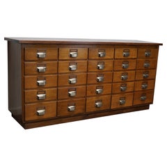 German Industrial Oak Apothecary Cabinet, Mid-20th Century