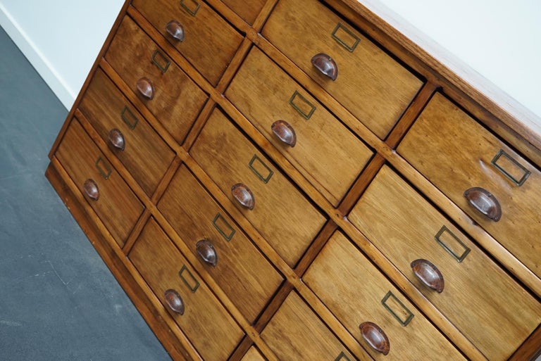 German Industrial Oak & Poplar Apothecary Cabinet, Mid-20th Century In Good Condition For Sale In Nijmegen, NL