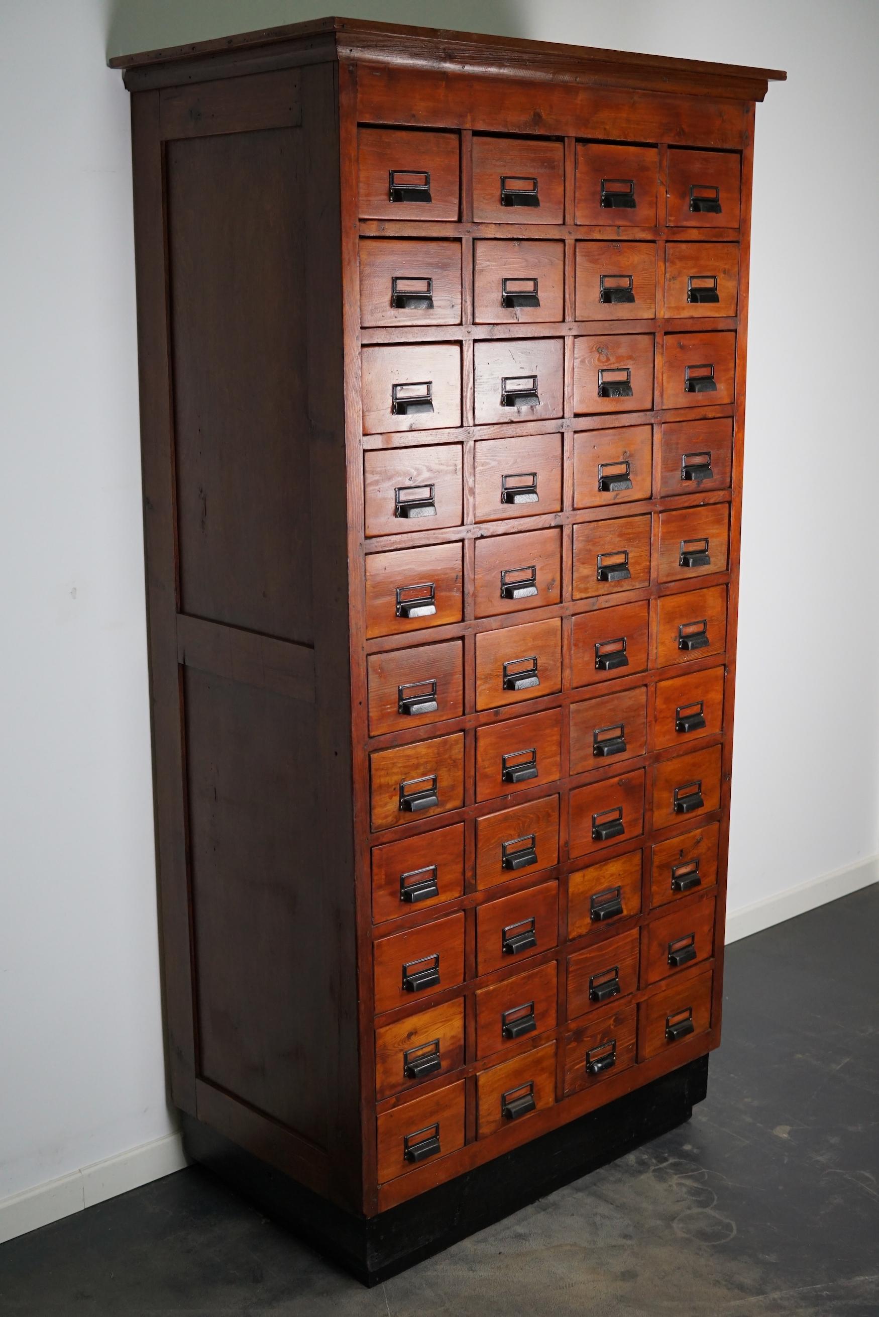 German Industrial Pine Apothecary Cabinet, Mid-20th Century 11