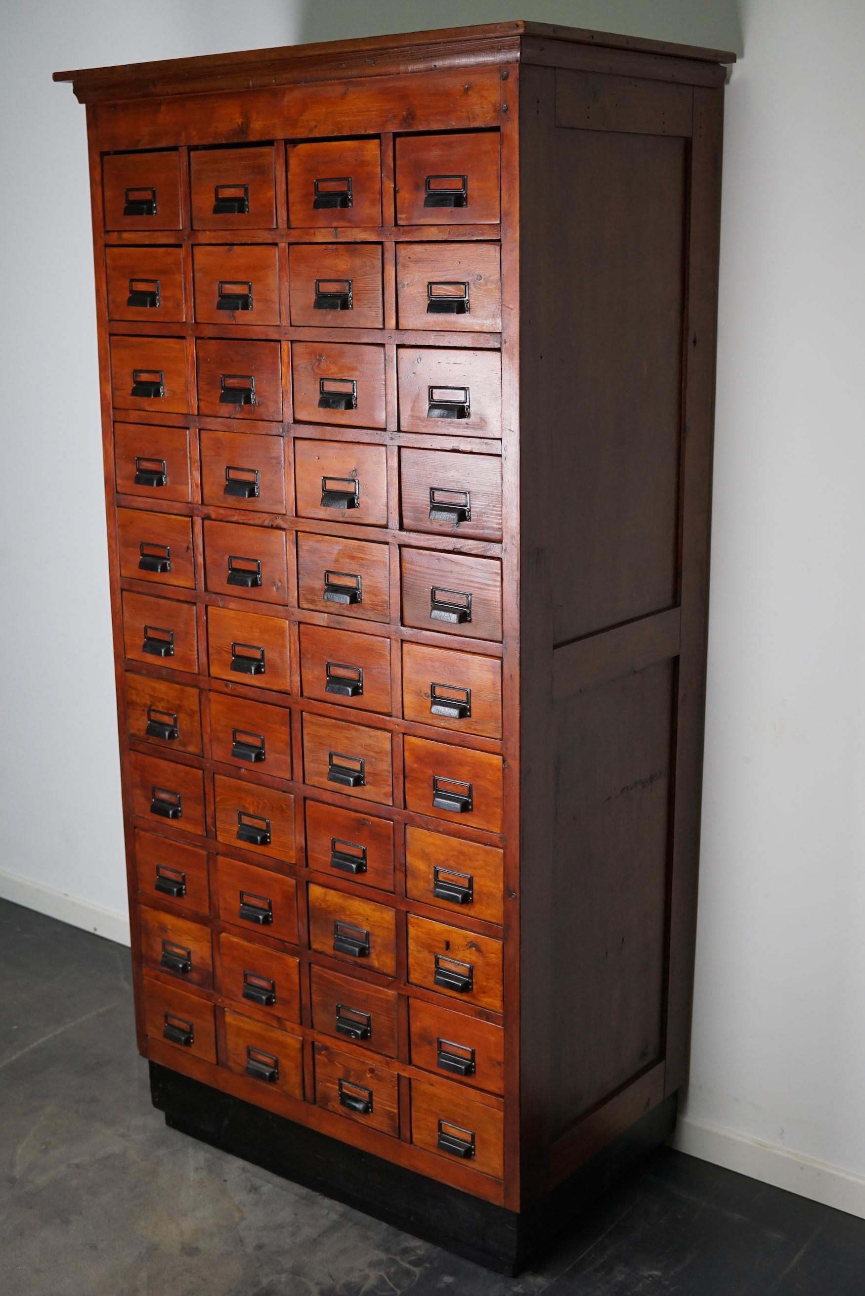 German Industrial Pine Apothecary Cabinet, Mid-20th Century 12
