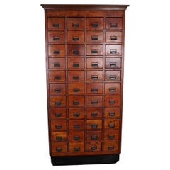 German Industrial Pine Apothecary Cabinet, Mid-20th Century