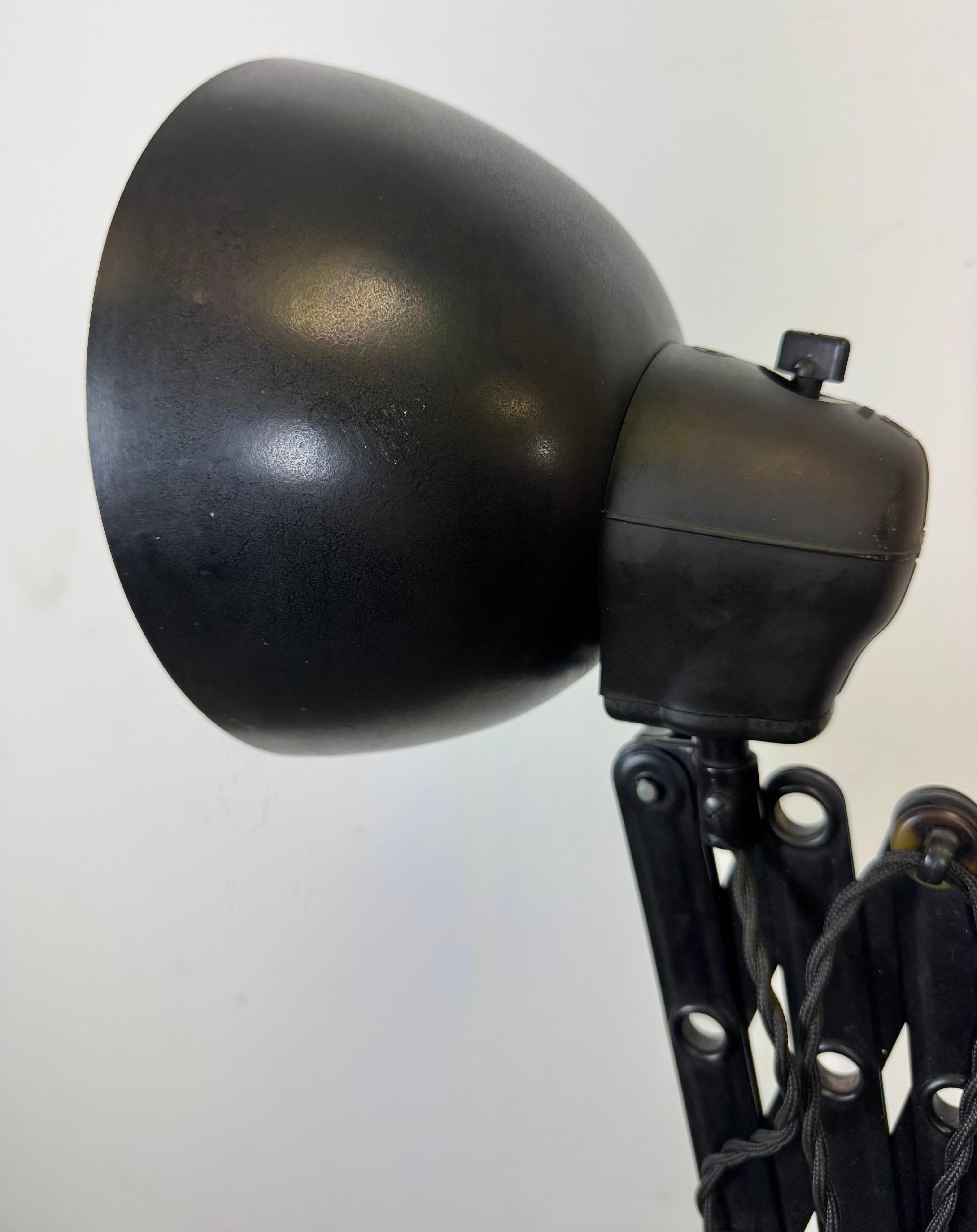Black German Industrial Scissor Wall Lamp by LBL, 1950s For Sale 5