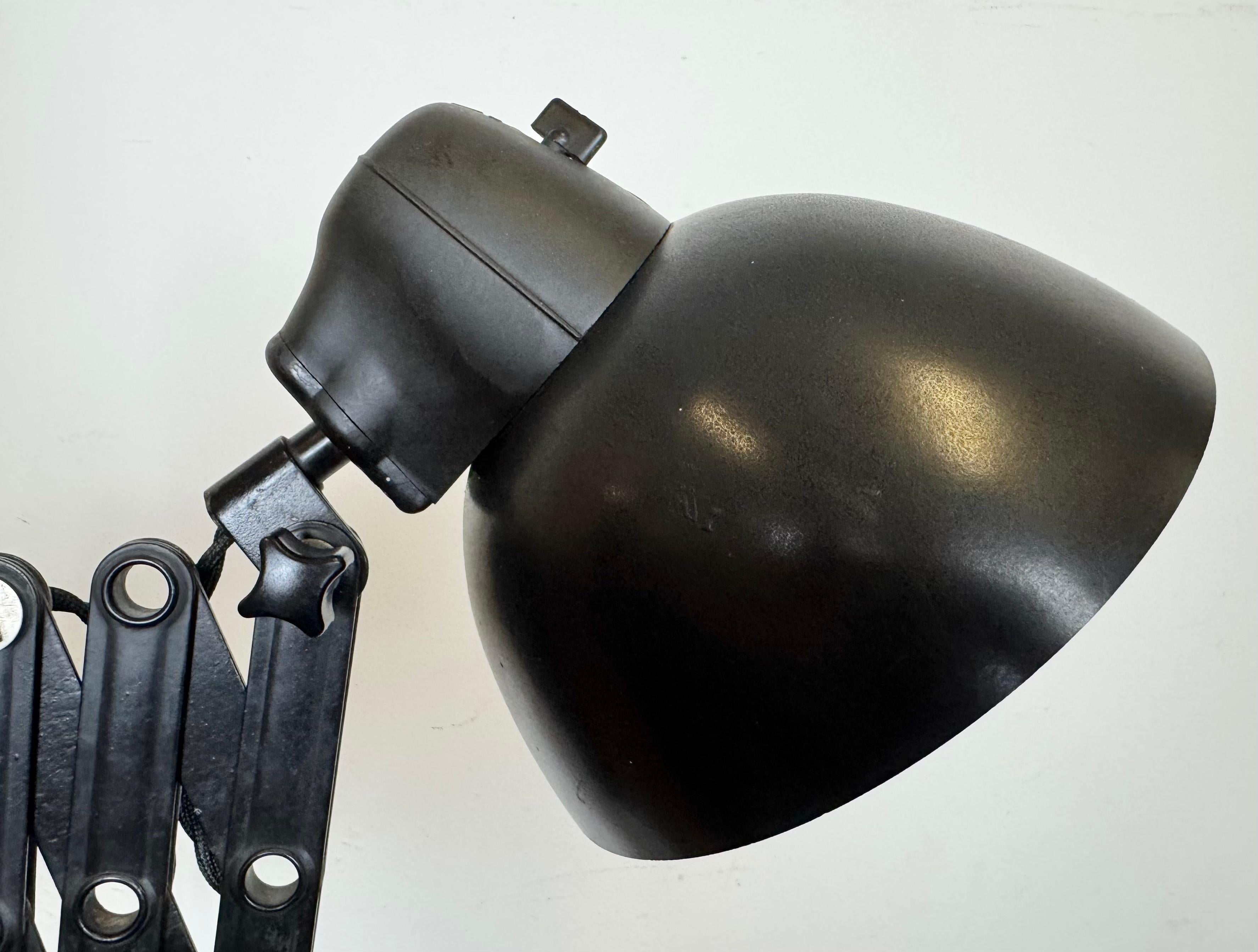 Black German Industrial Scissor Wall Lamp by LBL, 1950s For Sale 11