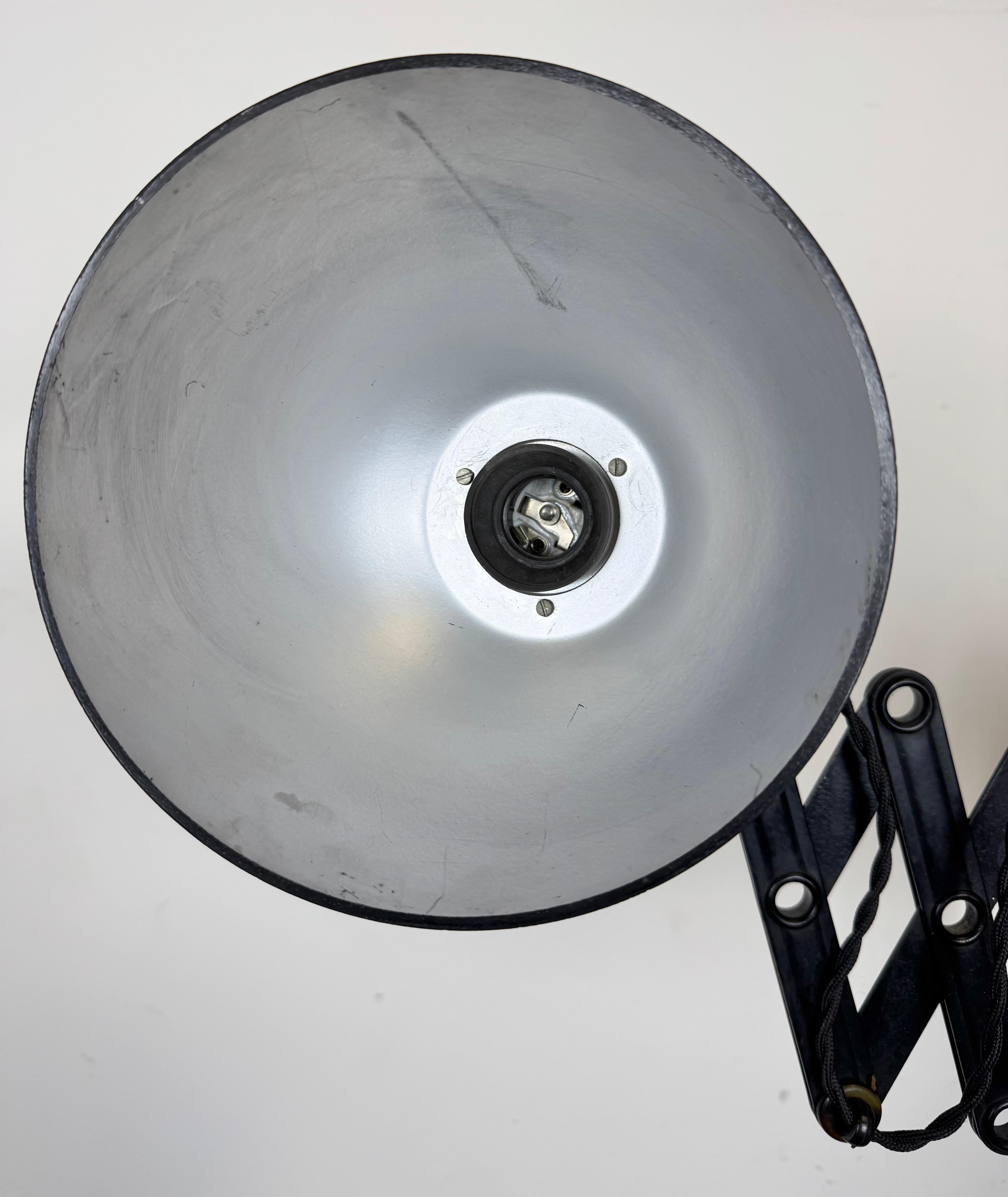 20th Century Black German Industrial Scissor Wall Lamp by LBL, 1950s For Sale