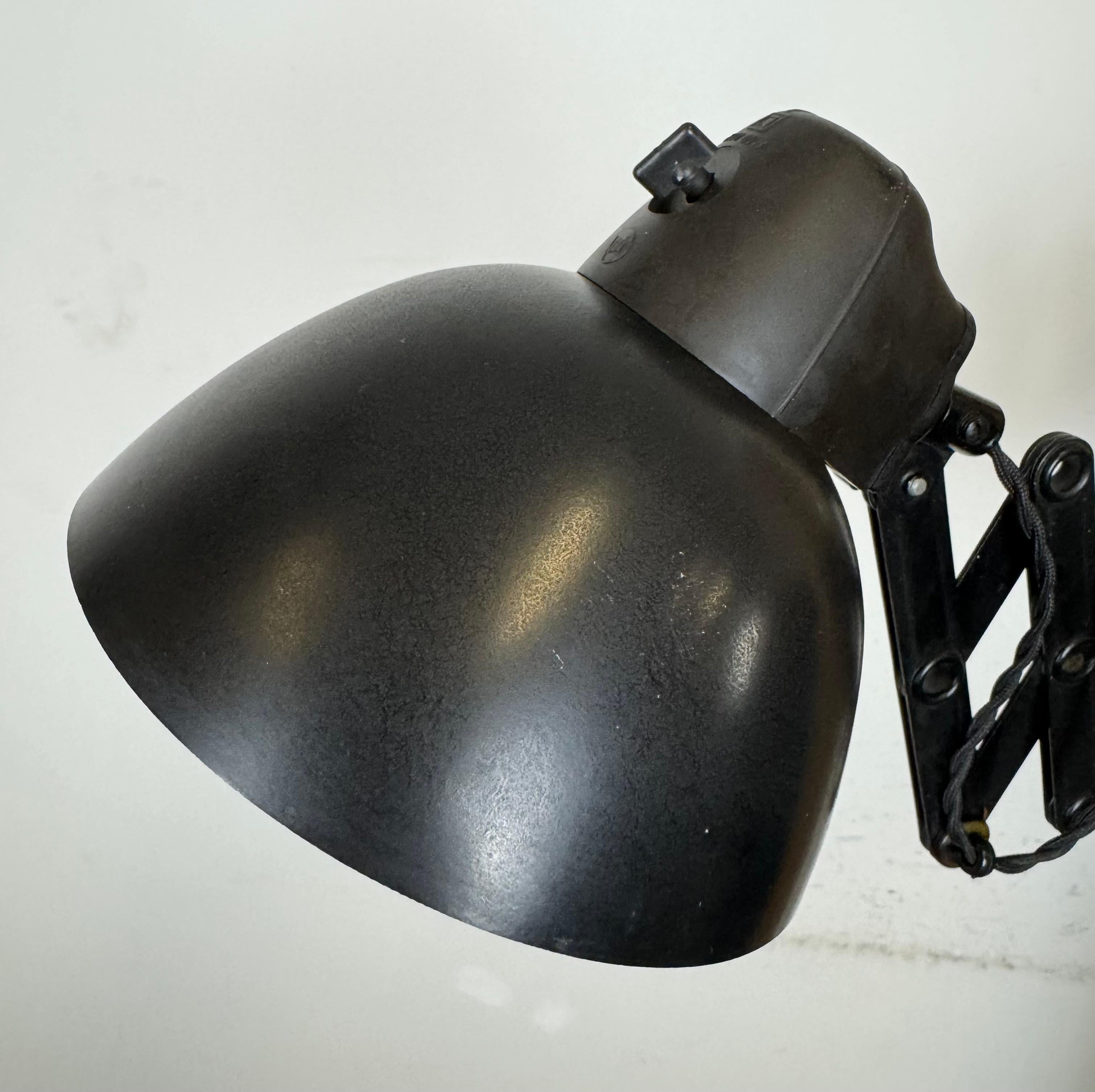 Black German Industrial Scissor Wall Lamp by LBL, 1950s For Sale 4