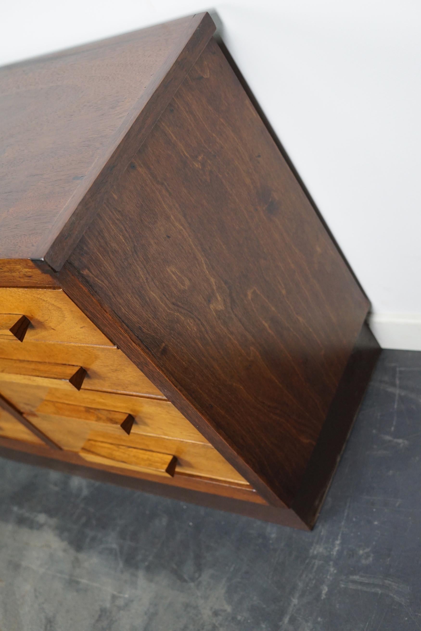 German Industrial Walnut Apothecary Cabinet / Lowboard, Mid-20th Century 5