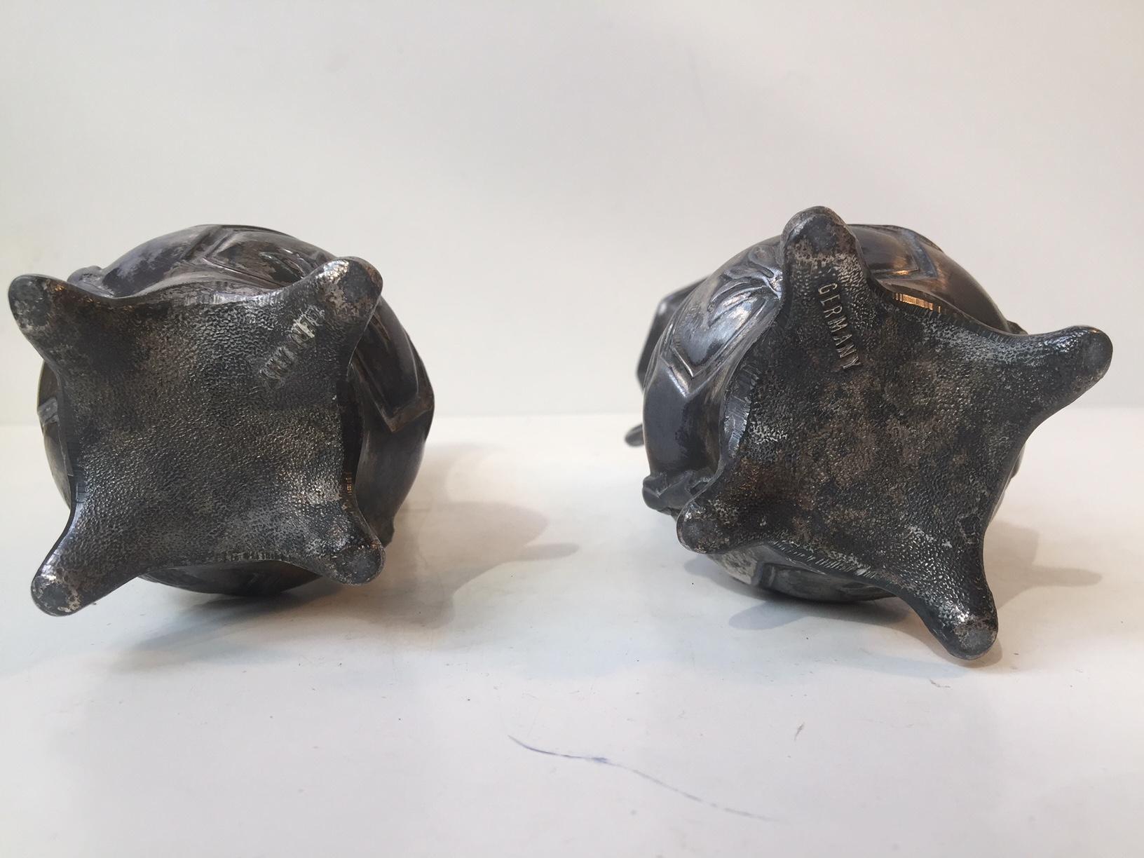 Jugendstil German Jugend Pewter Vases, 1910s