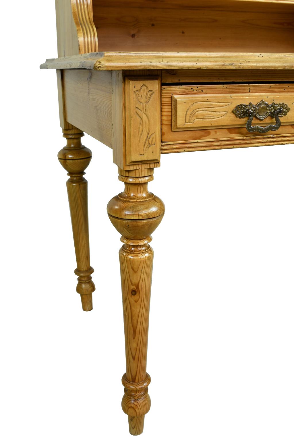 Antique 19th Century German Jugendstil/ Art Nouveau Writing Desk in Pine For Sale 9