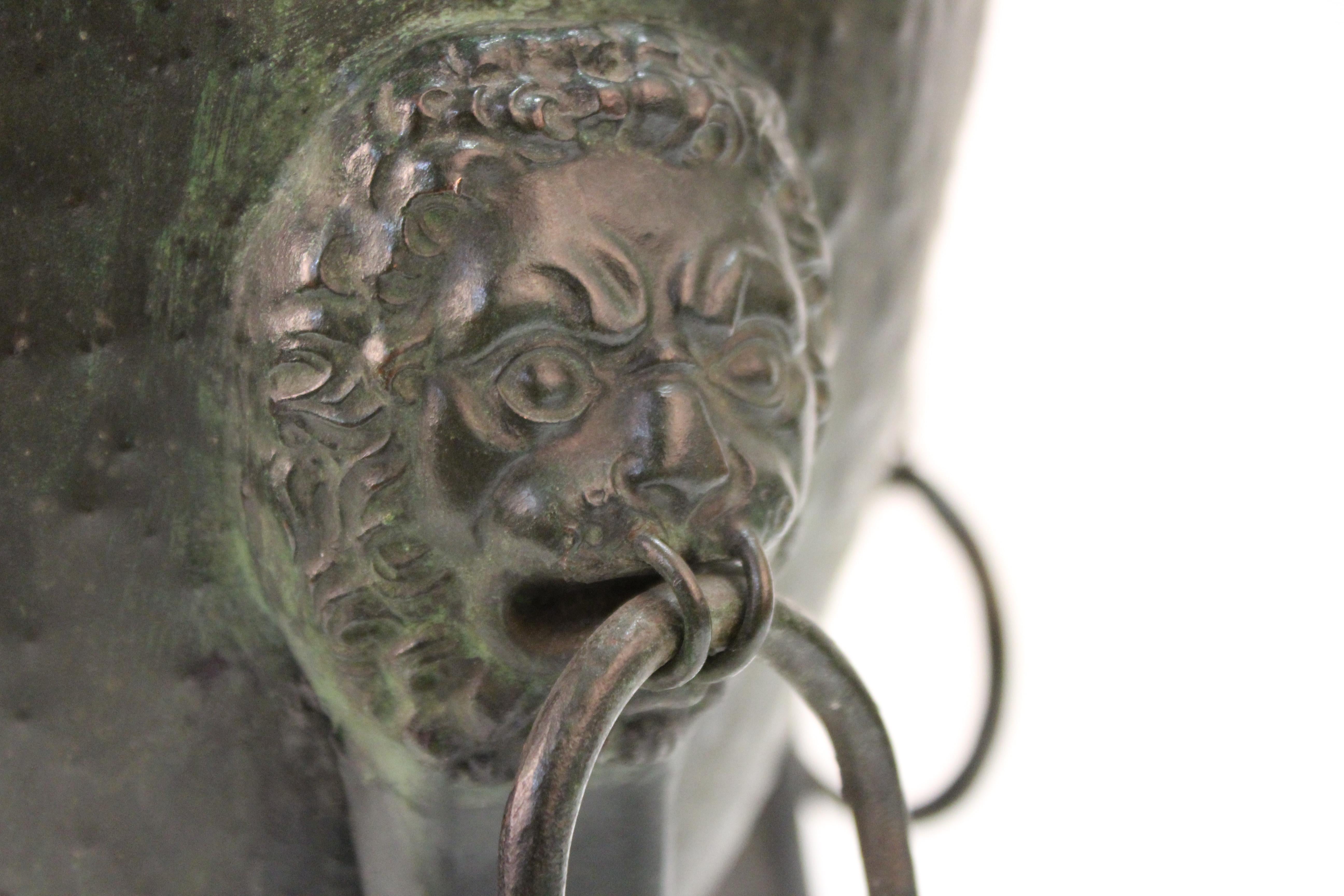 German Jugendstil Period Brass Repoussé Amphora With bronze Detailing For Sale 6
