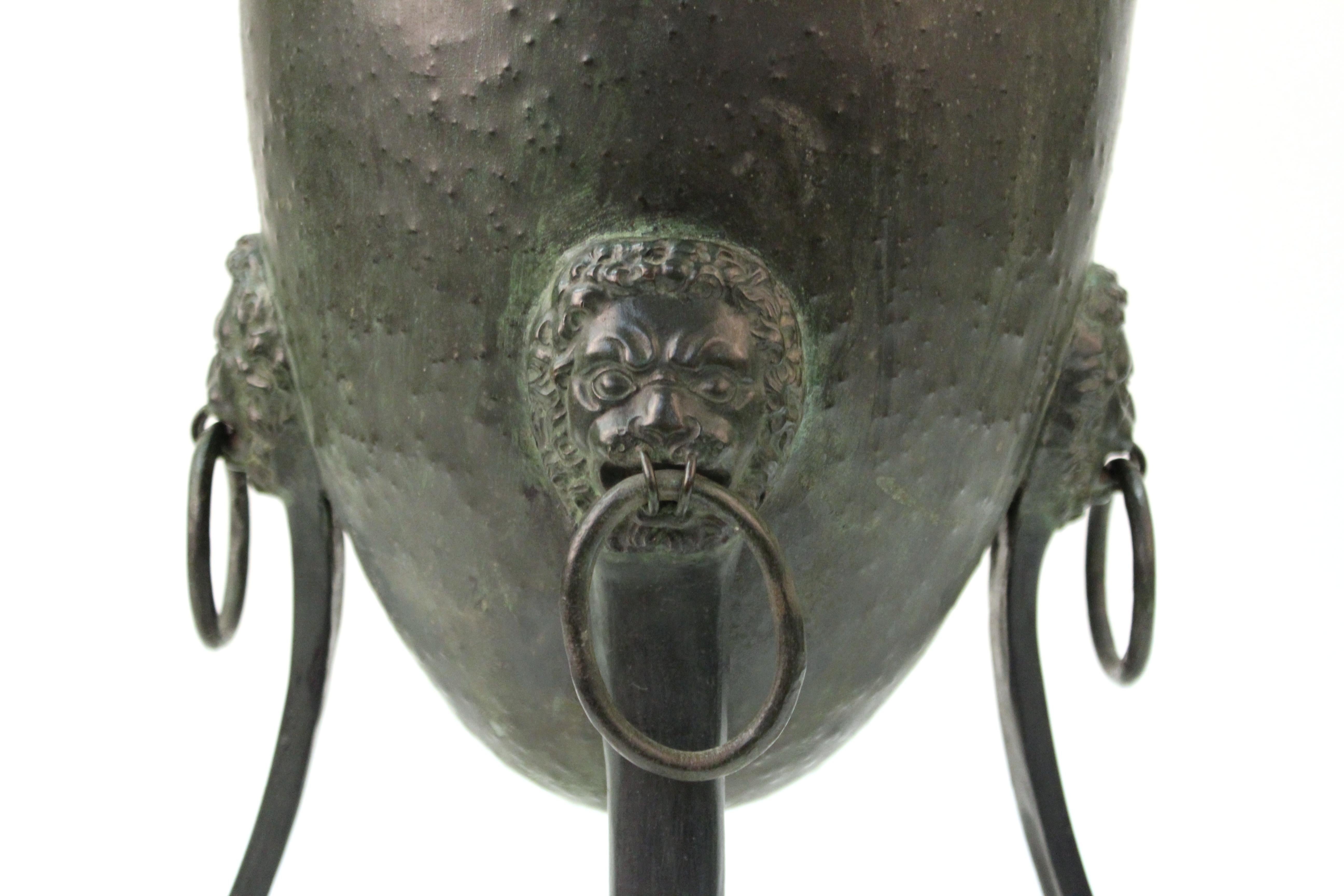 German Jugendstil Period Brass Repoussé Amphora With bronze Detailing For Sale 2