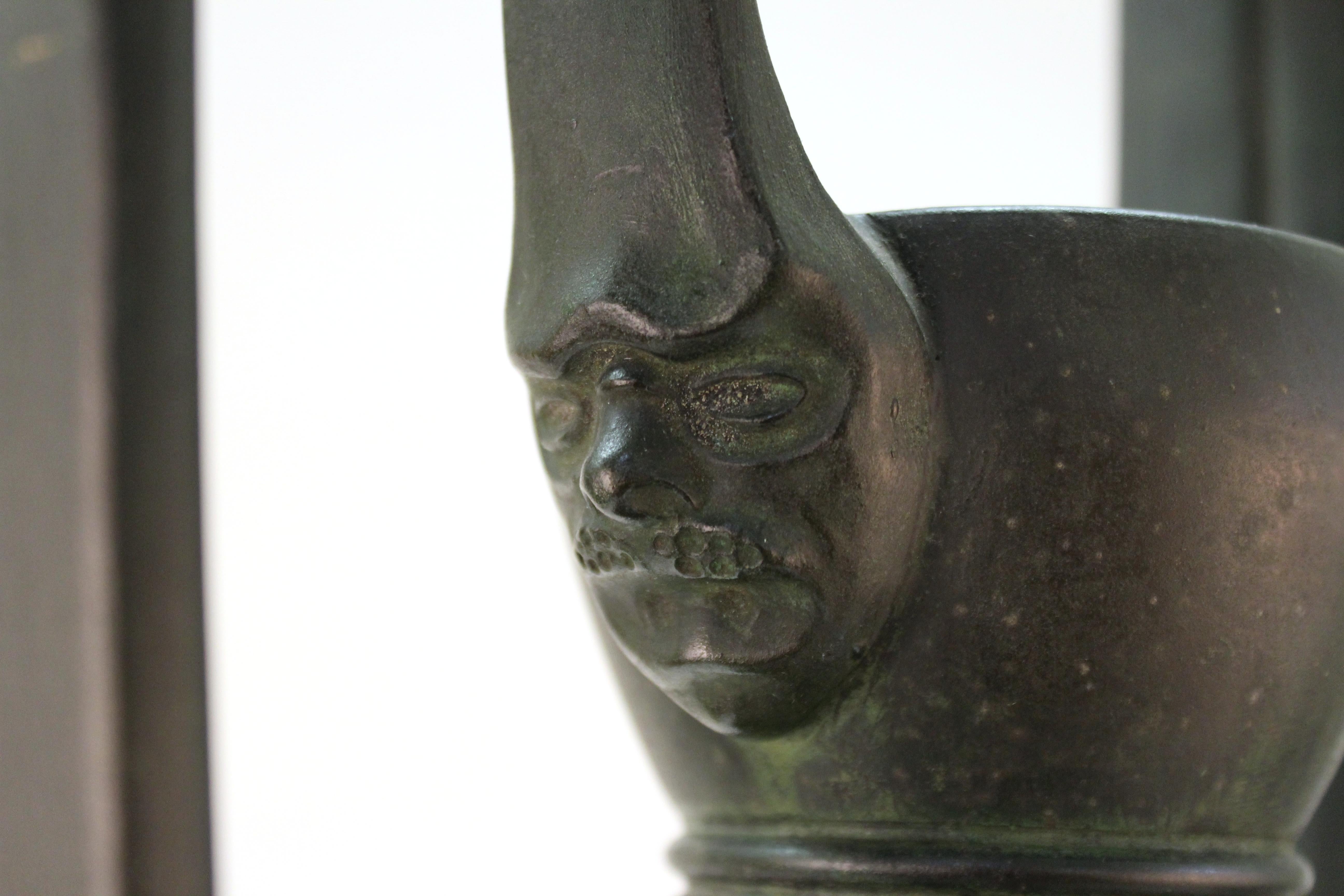 German Jugendstil Period Brass Repoussé Amphora With bronze Detailing For Sale 4