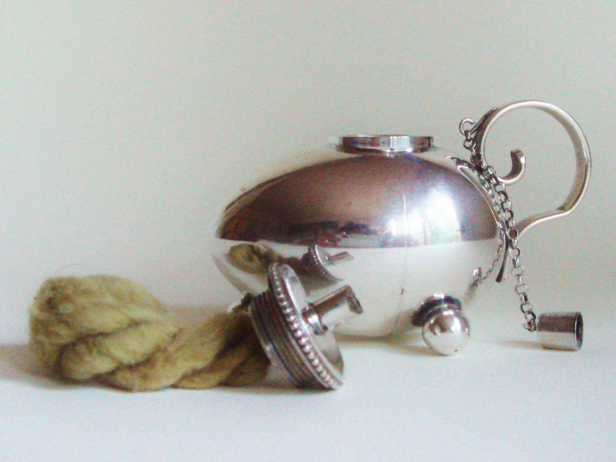Early 20th Century German Jugendstil Silver Plated, Ovoid Form, Oil Fired Cigar Lighter by WMF