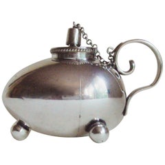 Antique German Jugendstil Silver Plated, Ovoid Form, Oil Fired Cigar Lighter by WMF