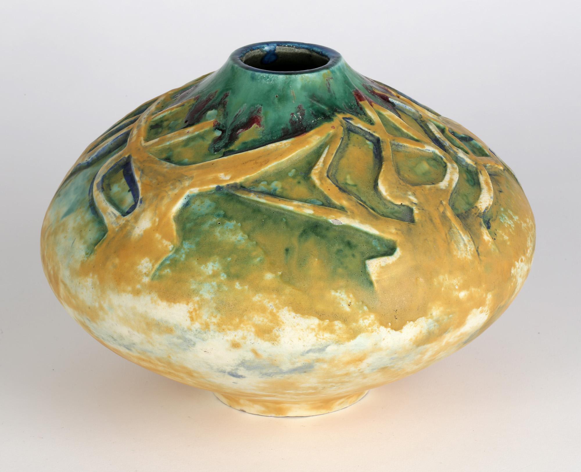 Vaso in ceramica d'arte tedesco Jugendstil con design ad albero stilizzato in vendita 6