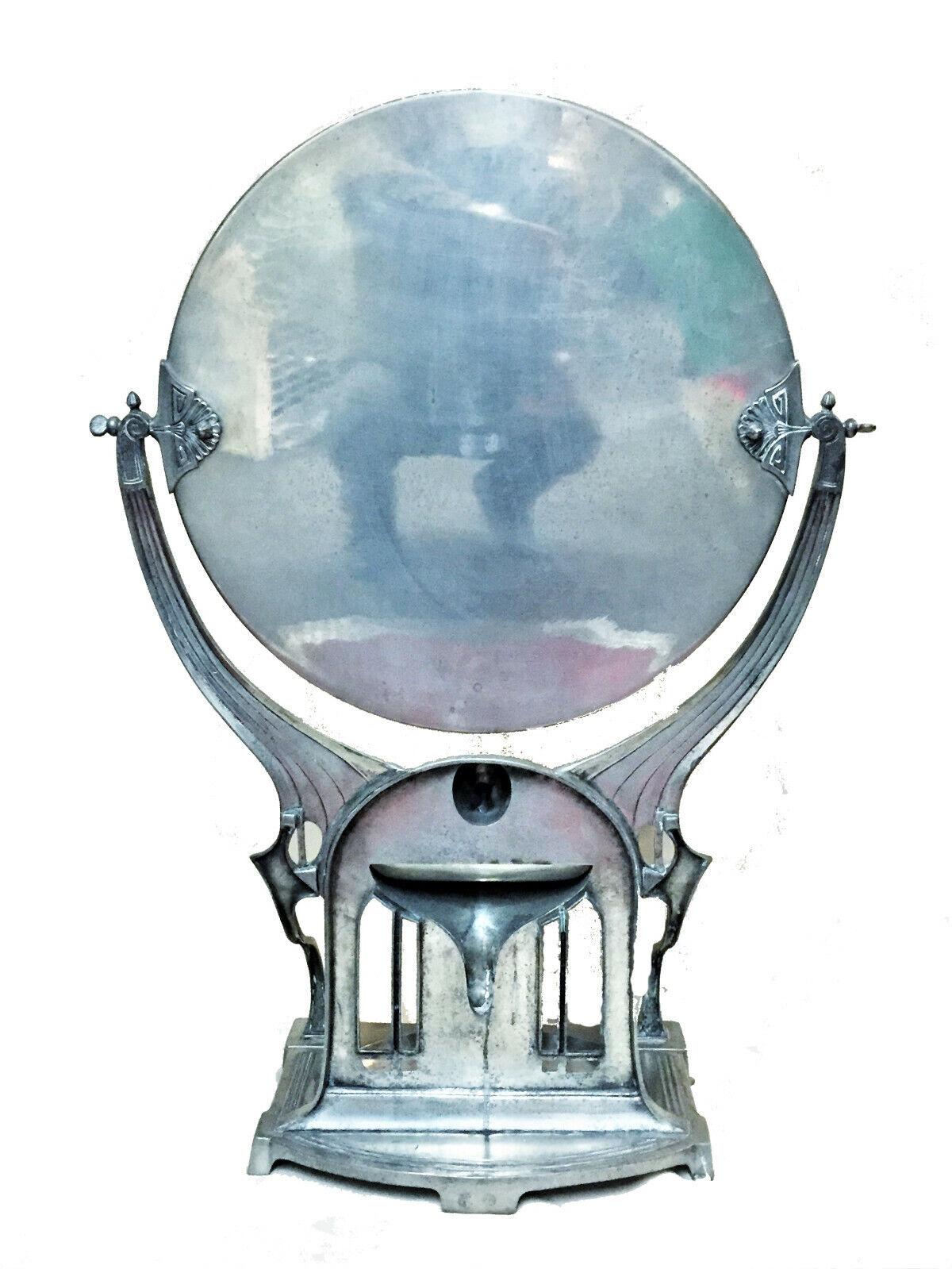German Jugenstil Silvered Table Mirror, Ca. 1900 For Sale 2
