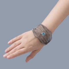 German Kabirski Ami Limited Edition Blautopas Silber & Titanium Mesh Armband