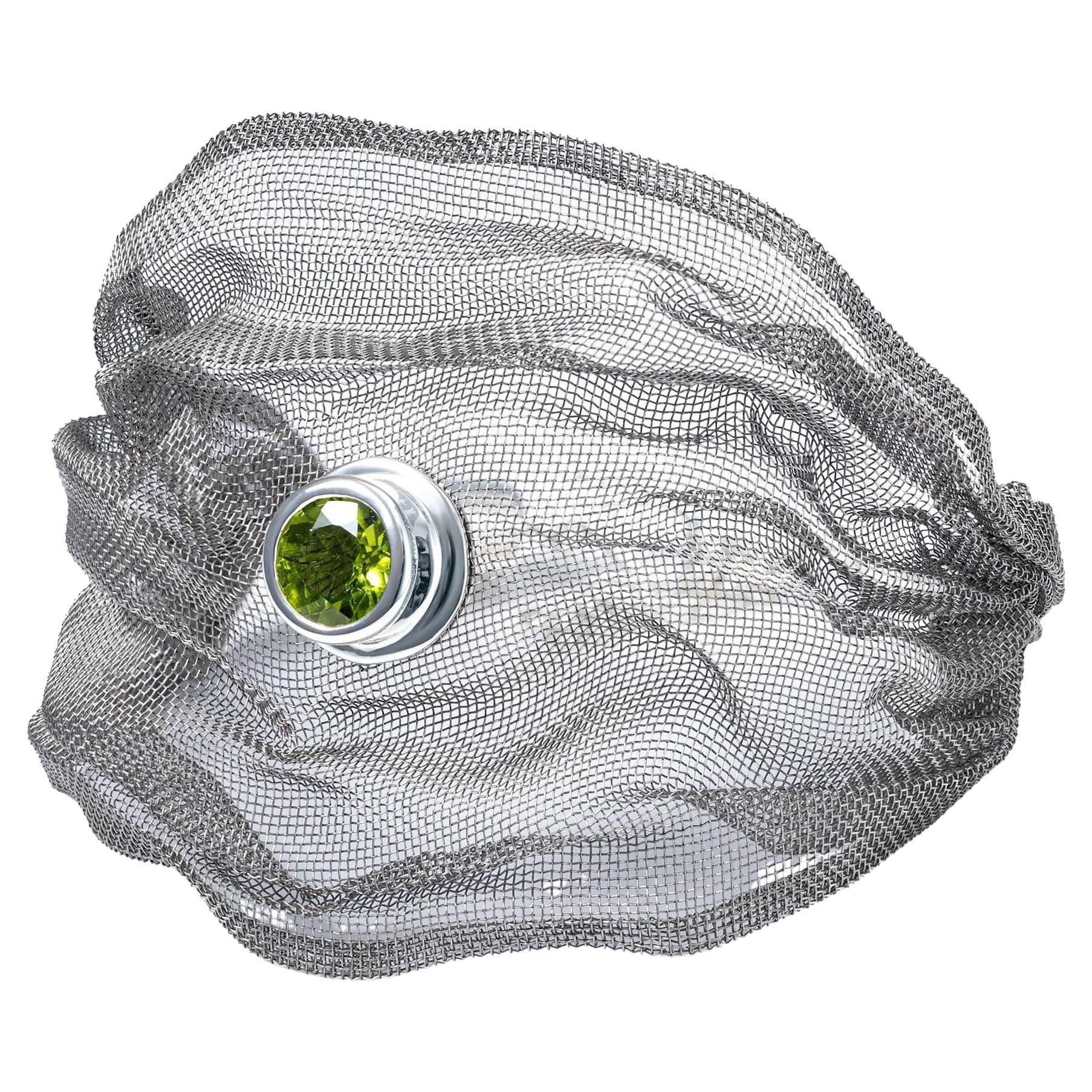 German Kabirski Amiya Limited Edition Peridot Silver 
Titanium Mesh Bracelet