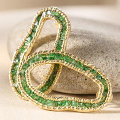 Orecchini in argento placcato oro German Kabirski Arven Raw Tsavorite