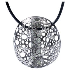 German Kabirski Boreas Singular Edition Green Sapphires Silver Pendant