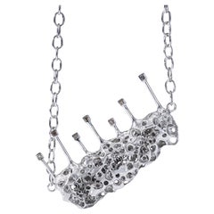 German Kabirski Cardo Singular Edition Princess Cut Diamonds Silver Necklace
