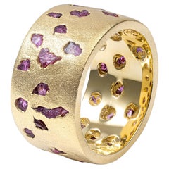German Kabirski Carisa Limited Edition Raw Ruby Gold Plated Silver Ring